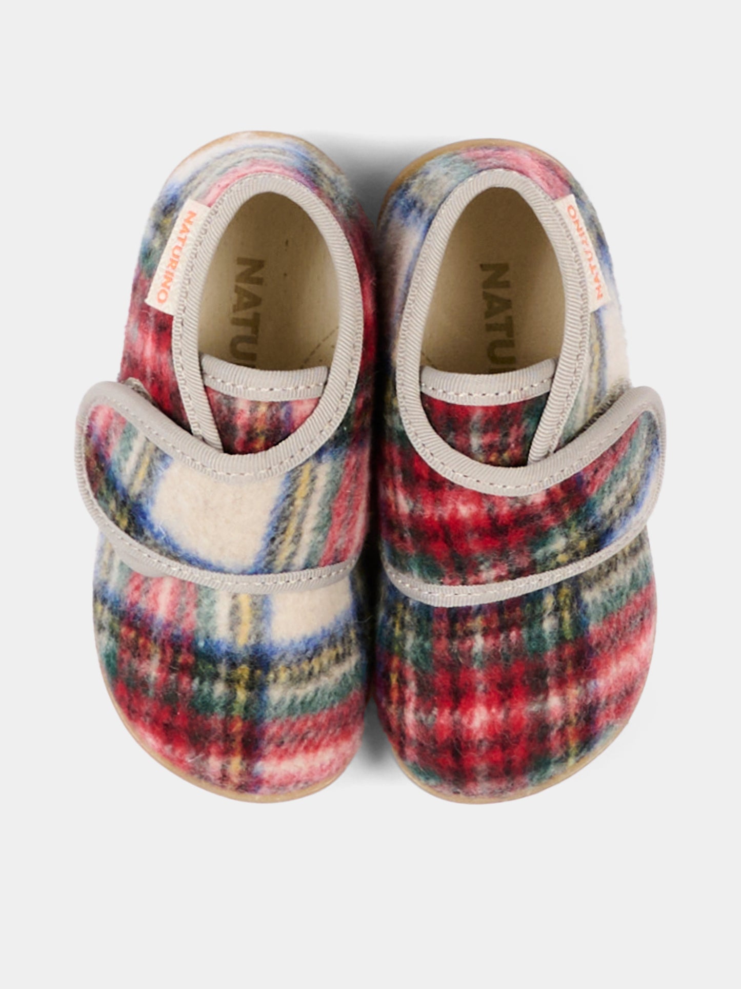 Pantofole multicolor per neonati tartan,Naturino,001 4000673 45 1E11