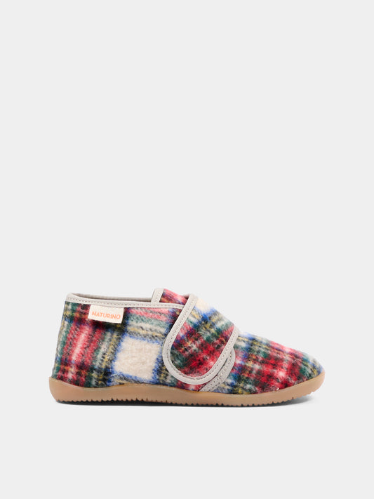 Pantofole multicolor per bambini tartan,Naturino,001 4000673 45 1E11