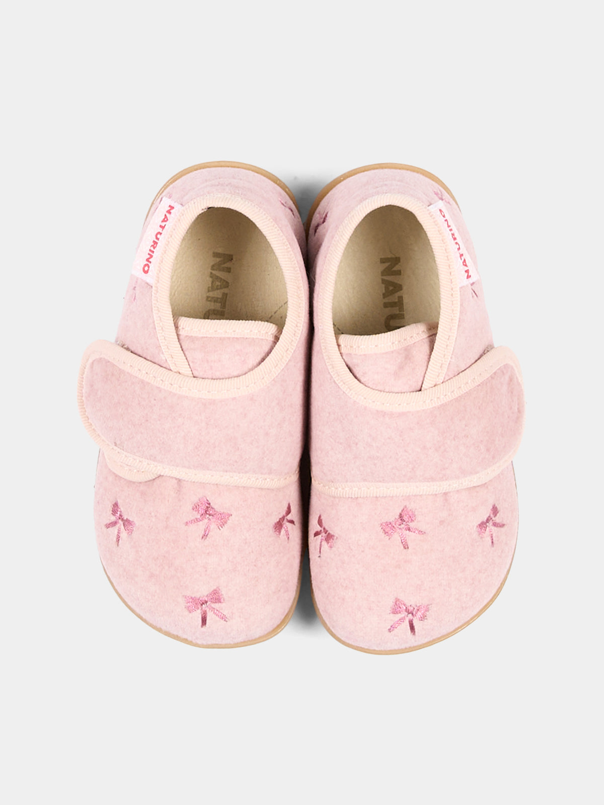 Pantofole rosa per neonata con fiocchi,Naturino,001 4000732 01 0M02