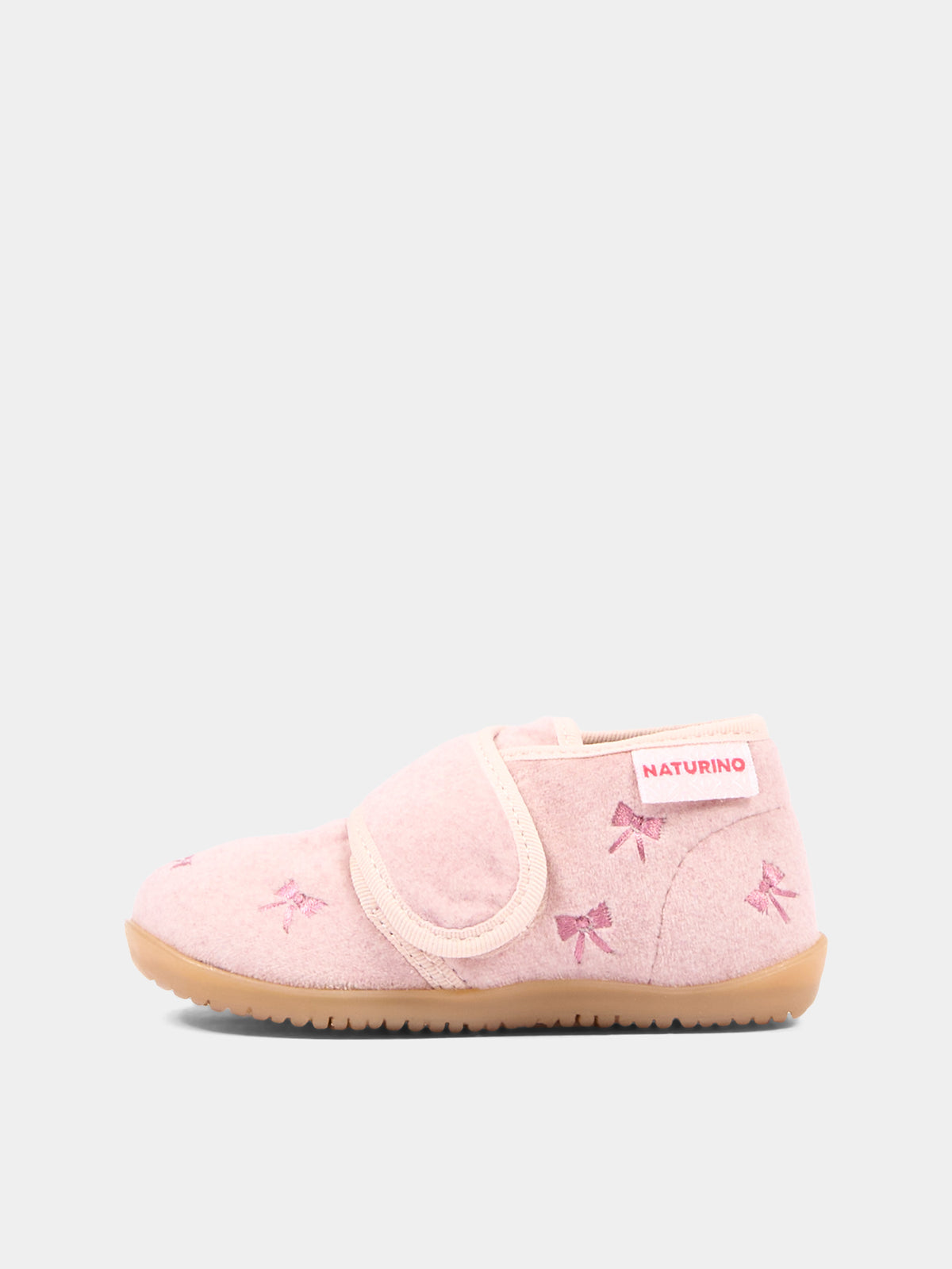 Pantofole rosa per neonata con fiocchi,Naturino,001 4000732 01 0M02