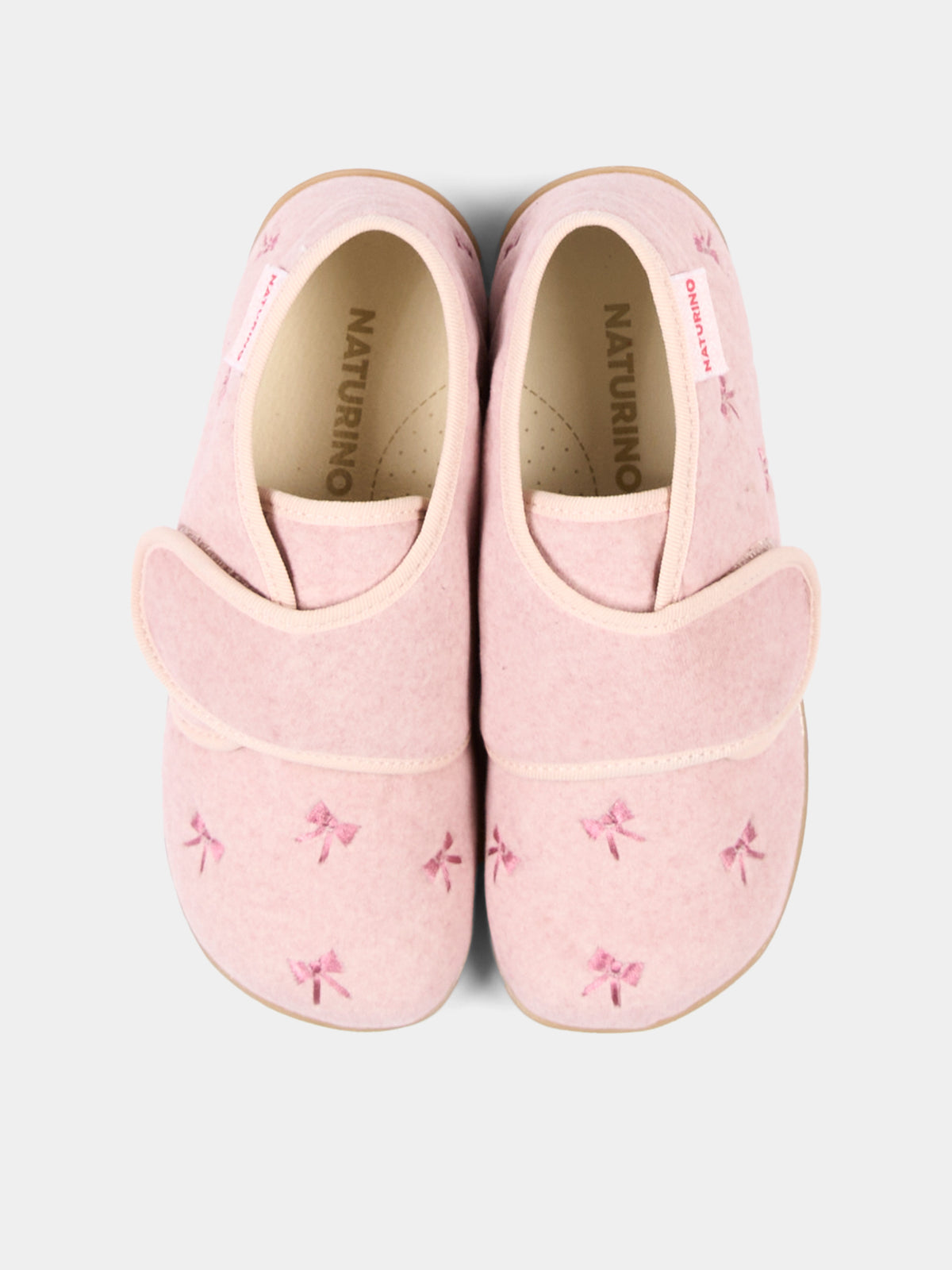 Pantofole rosa per bambina con fiocchi,Naturino,001 4000732 01 0M02