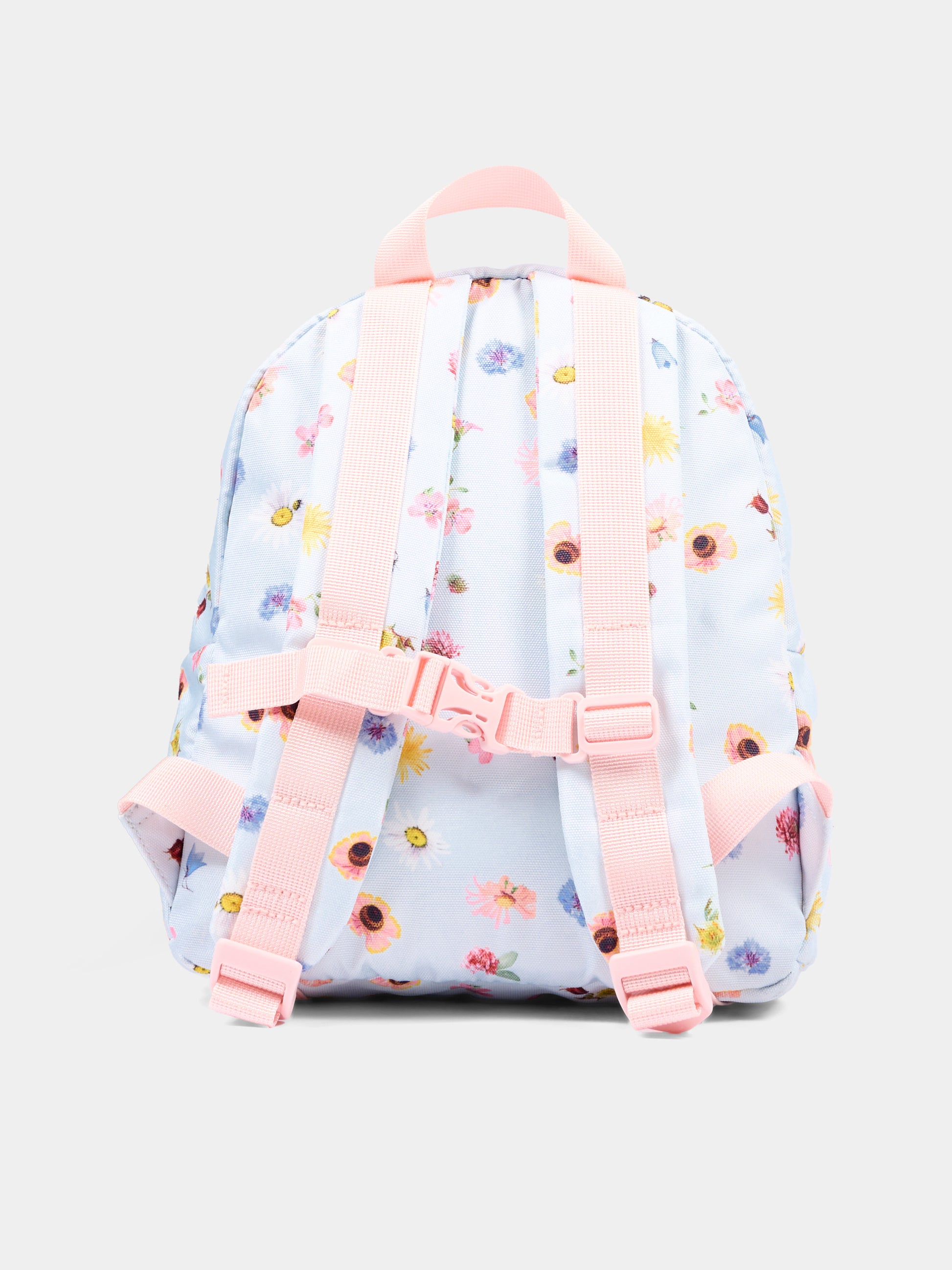 Zaino celeste per bambina con fiori,Molo,7S25V202 9280 GIFT