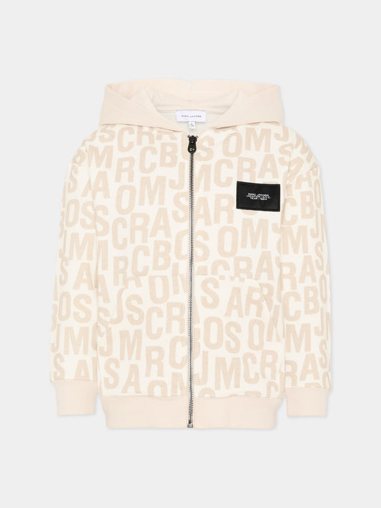 Felpa avorio con logo per bambini,Marc Jacobs,W60775 126