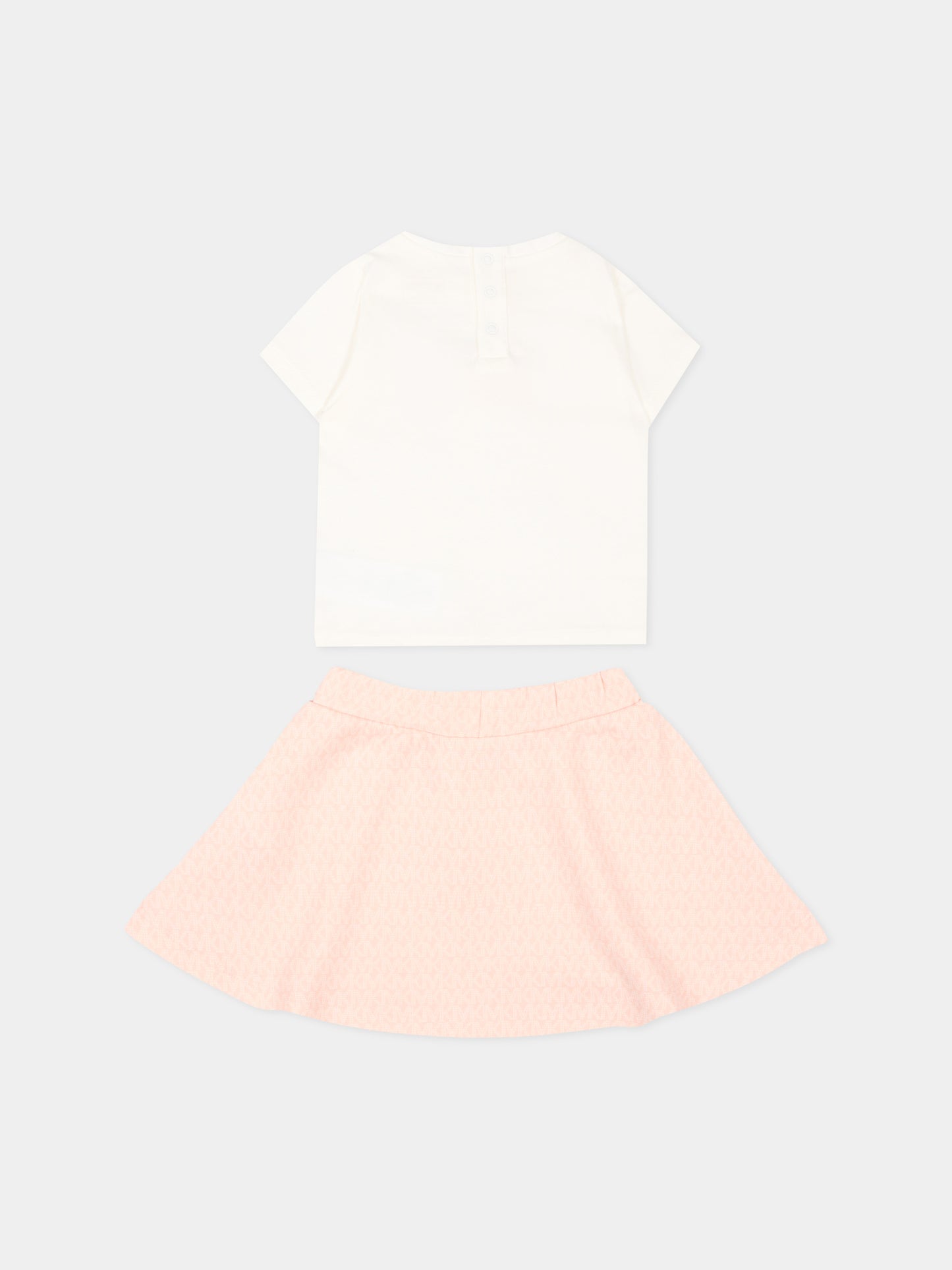 Completo sportivo rosa per neonata con logo,Michael Kors,R30547 46M