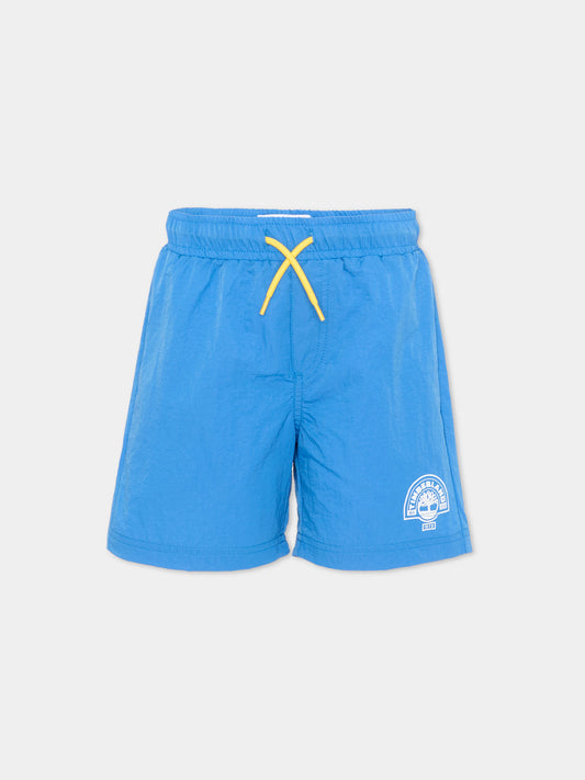 Boxer mare azzurro per bambino con logo