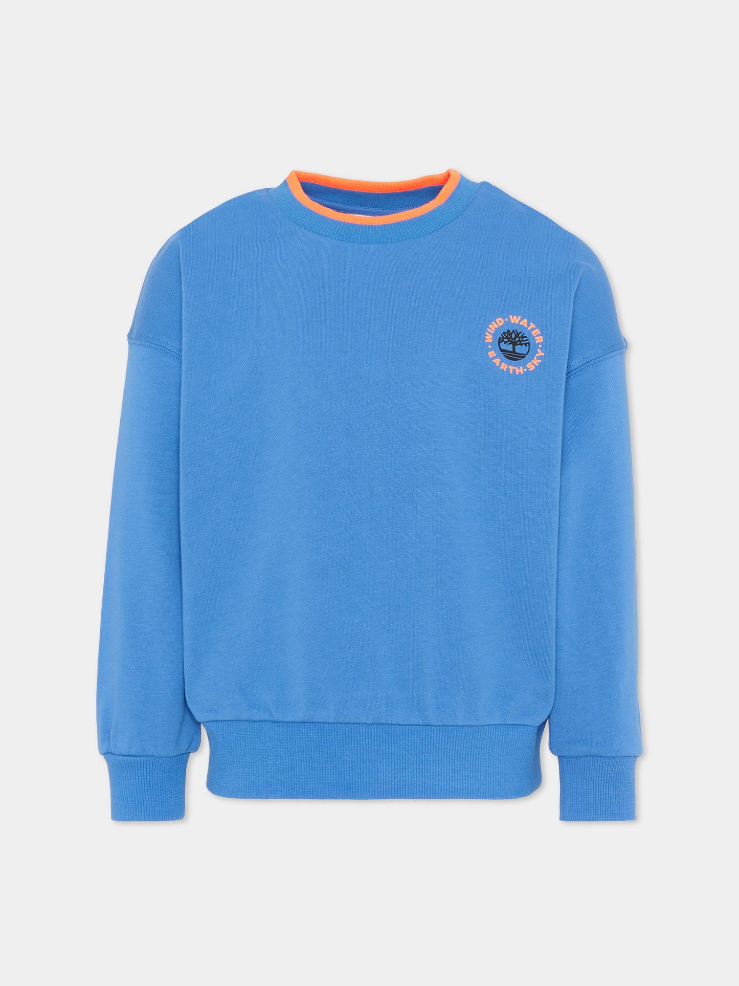 Felpa azzurra per bambino con maxi con logo,Timberland,T60815 816