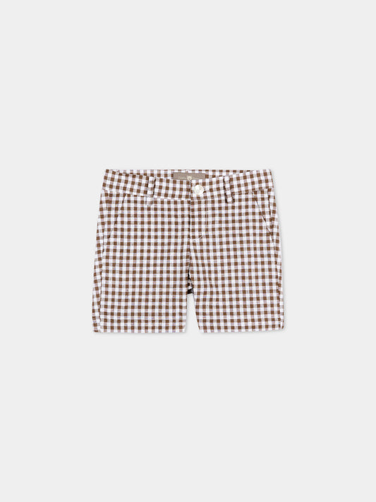 Pantaloni marroni per neonati vichy,Little Bear,3218 BCO/CACAO