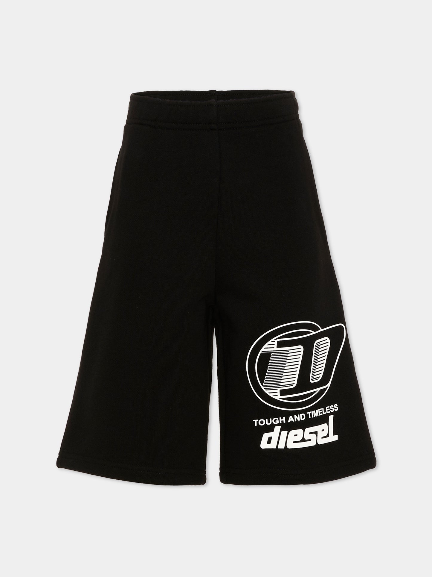 Shorts sportivi neri Diesel per bambini