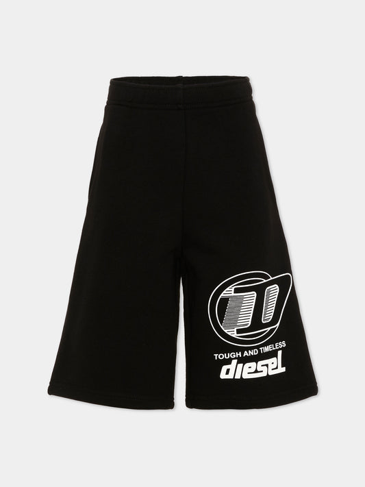 Shorts sportivi neri Diesel per bambini