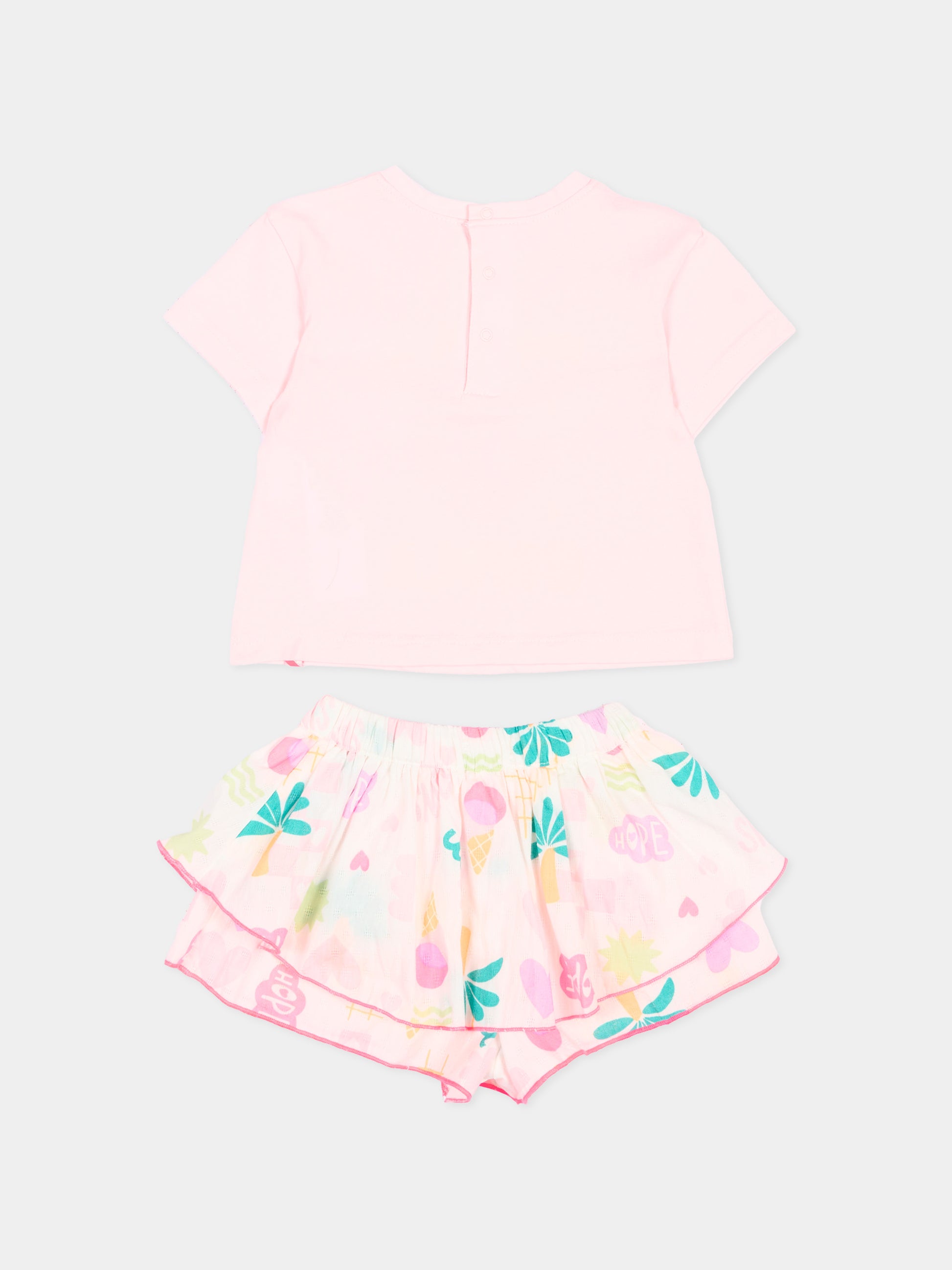 Completo sportivo rosa per neonata con stampa,Billieblush,U21780 148