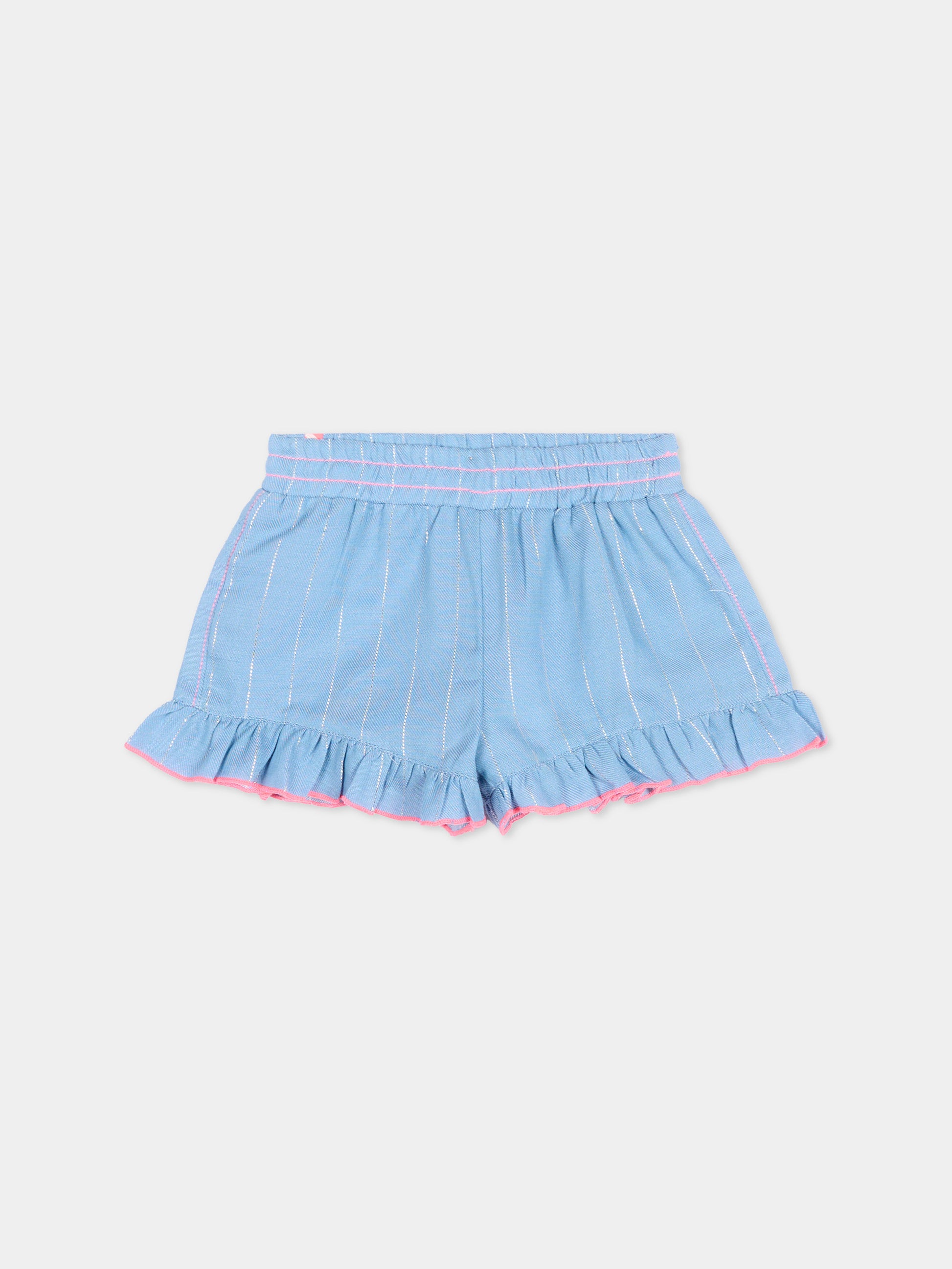 Shorts denim per neonata con rouches,Billieblush,U21783 Z04