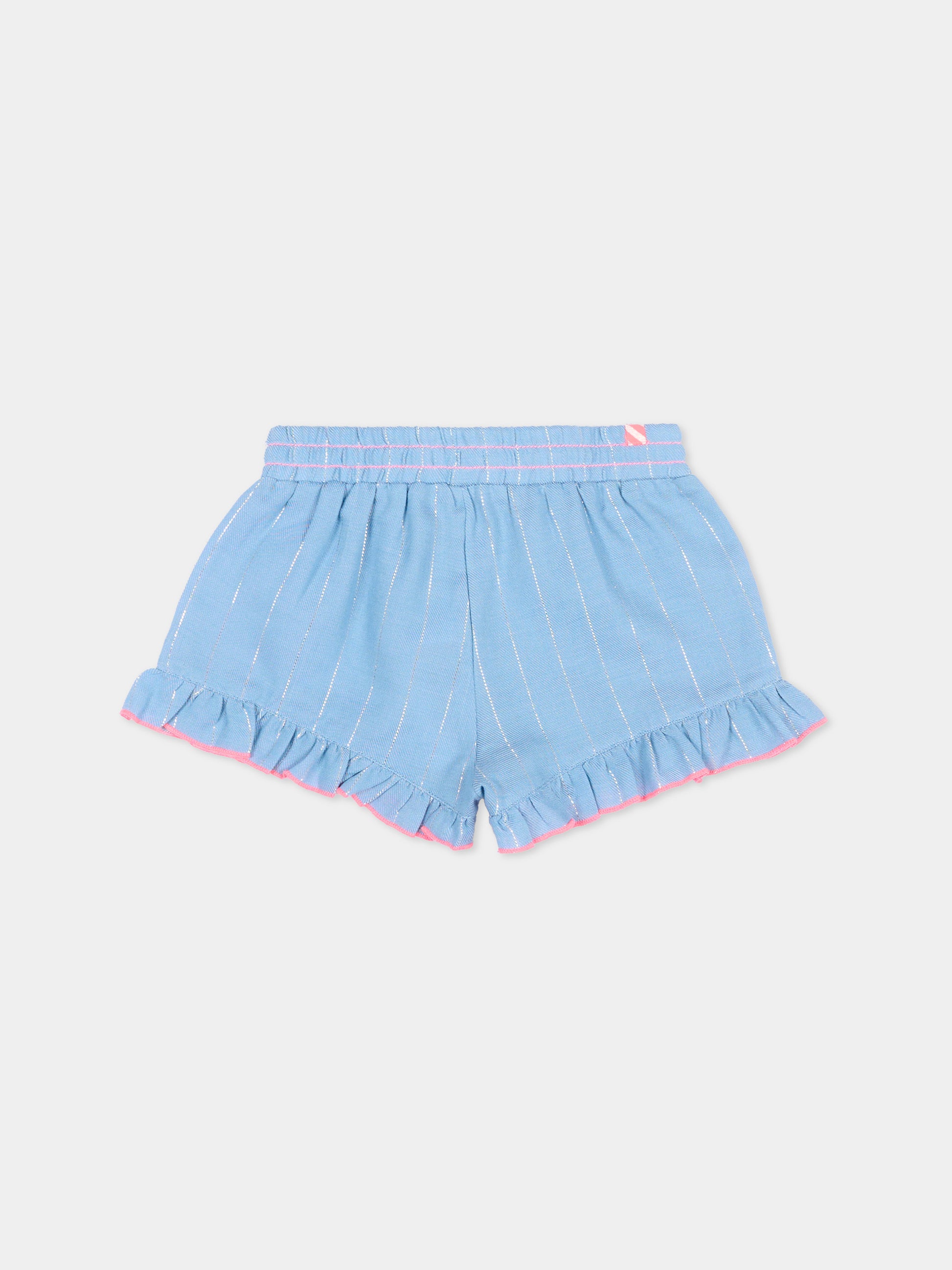 Shorts denim per neonata con rouches,Billieblush,U21783 Z04
