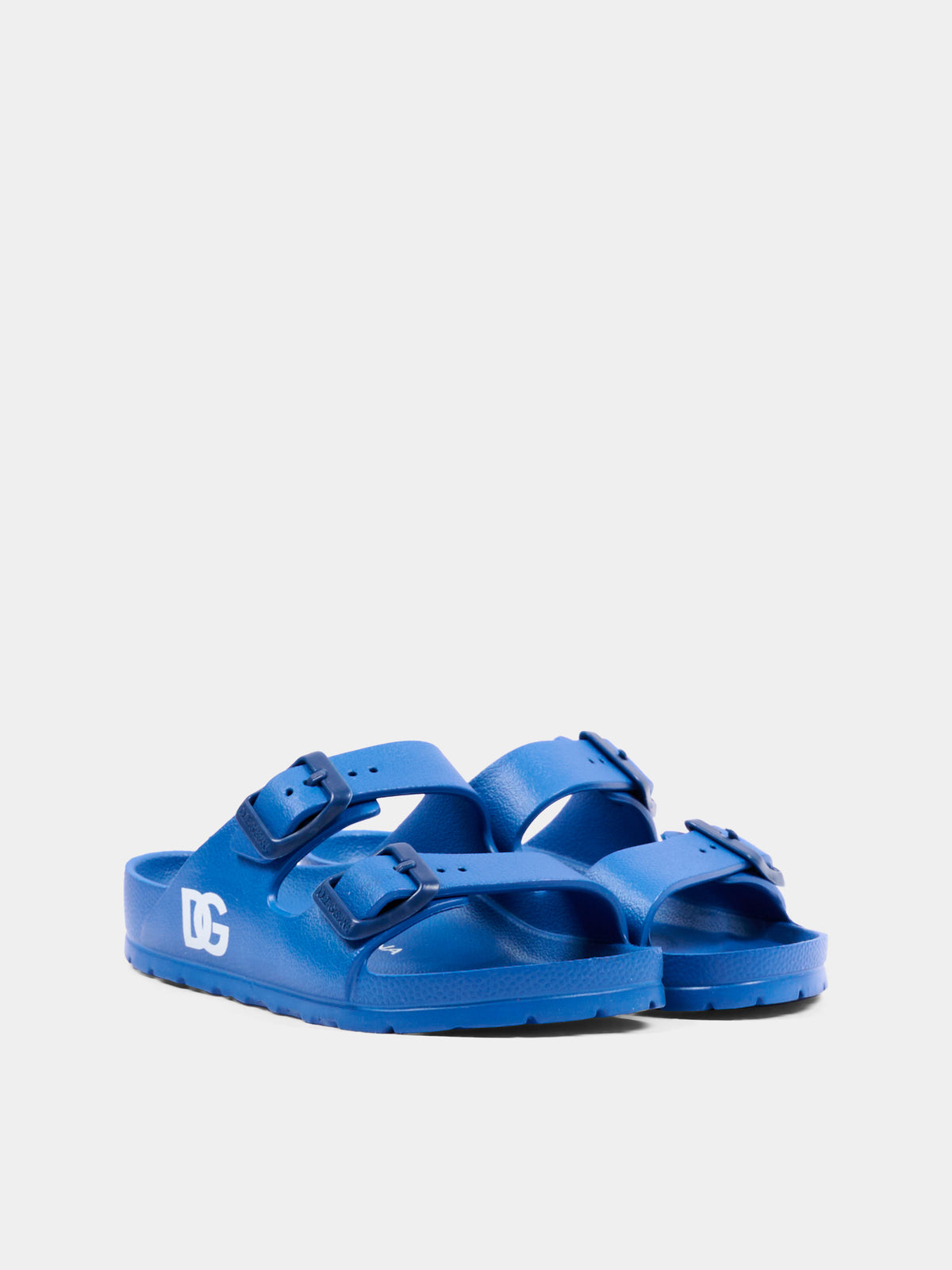Ciabatte blu per bambini con logo,Dolce & Gabbana Kids,DD0324 A5103 80622
