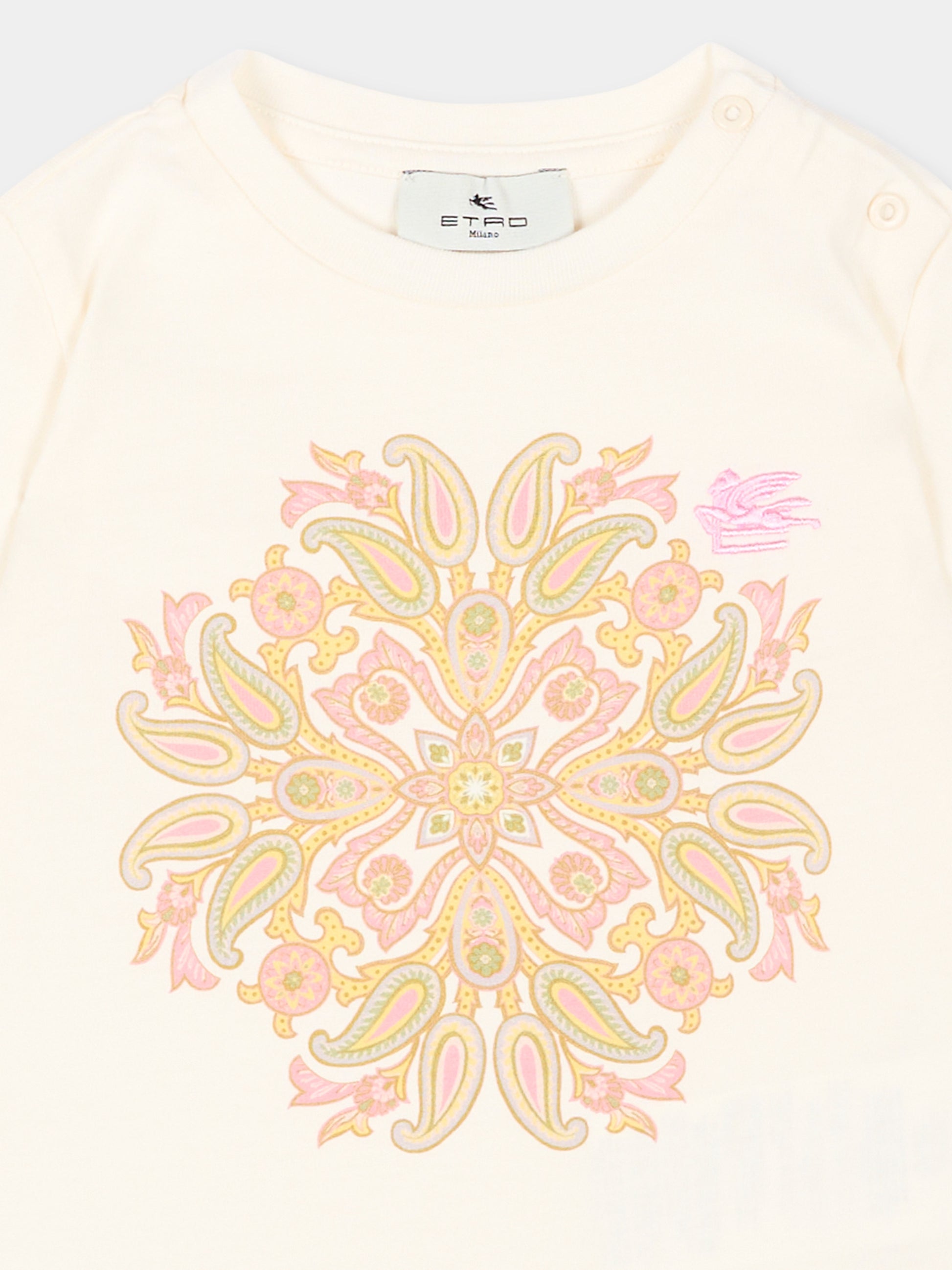 T-Shirt avorio Etro per neonata paisley,Etro,GY8011 Z3672 102RS
