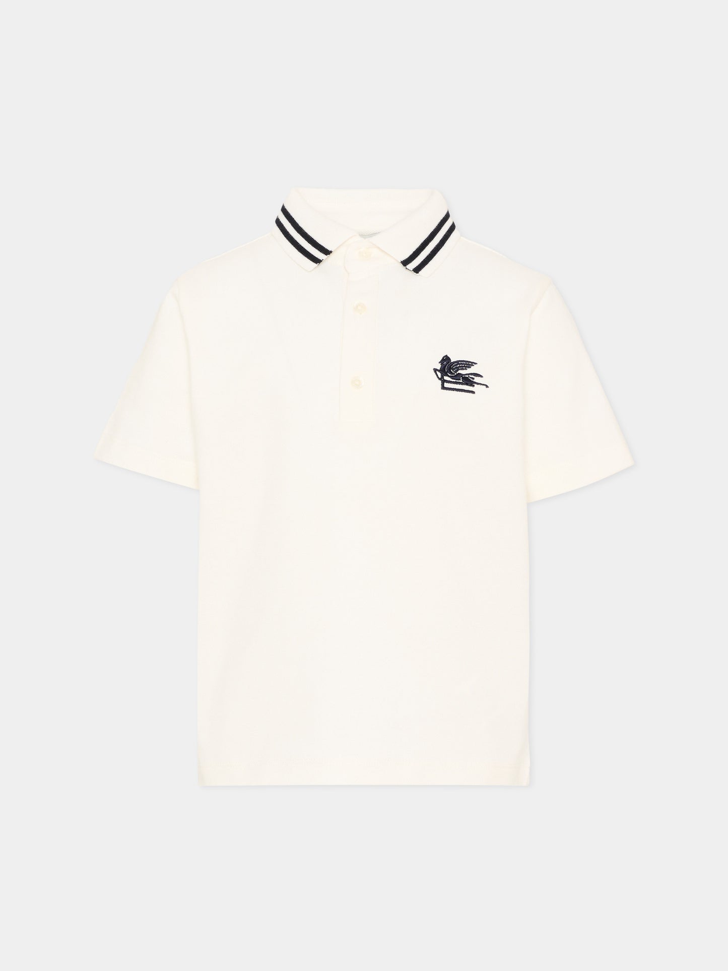 Polo avorio con Pegaso per bambino,Etro,GY8P11 Z2119 101