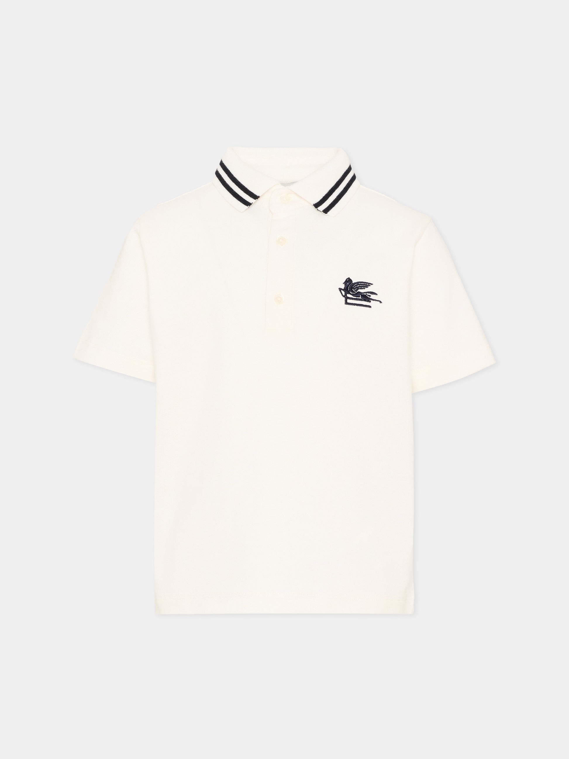 Polo avorio con Pegaso per bambino,Etro,GY8P11 Z2119 101