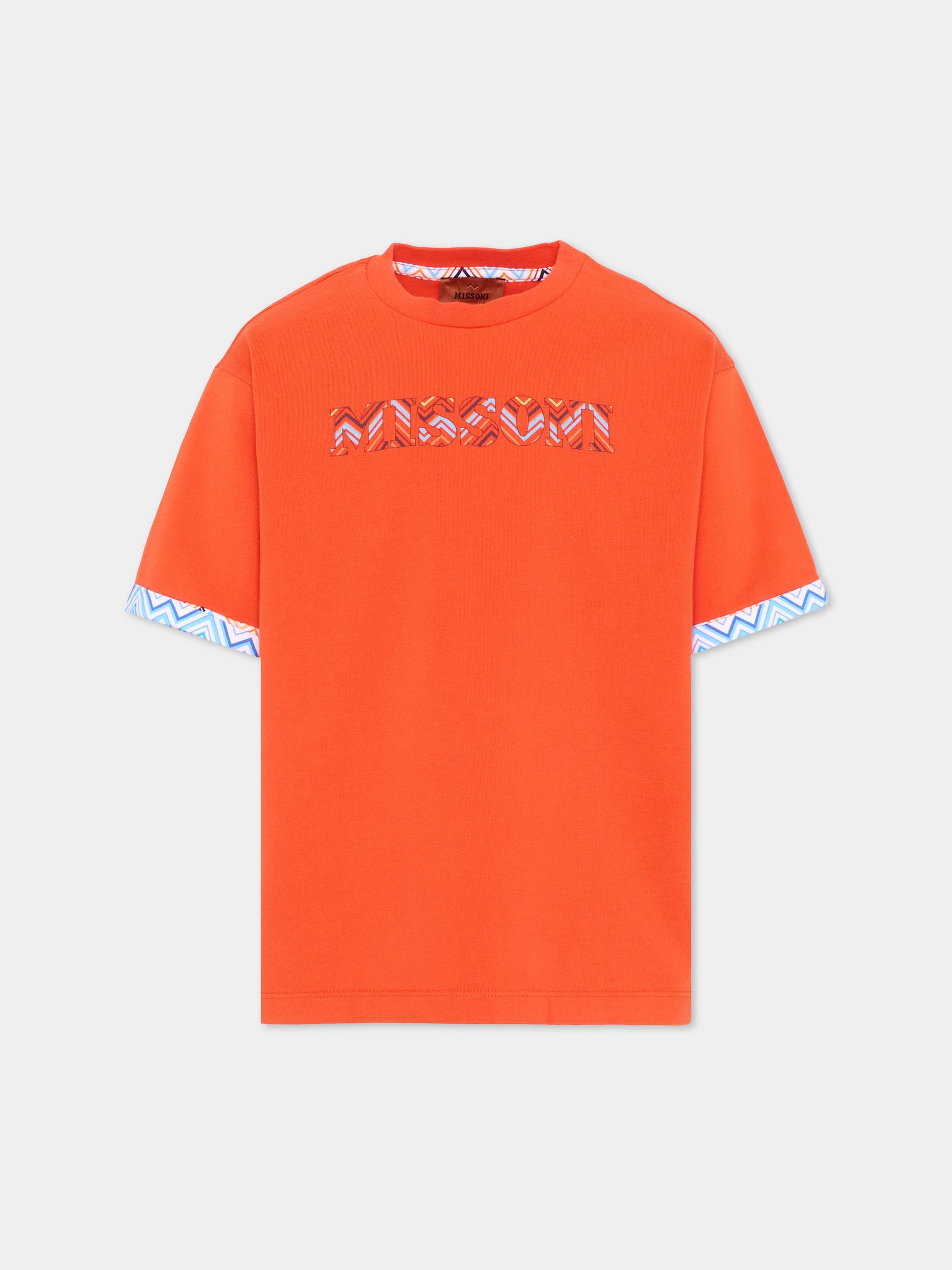T-shirt rossa per bambino con logo,Missoni,MY8P11 Z3672 426
