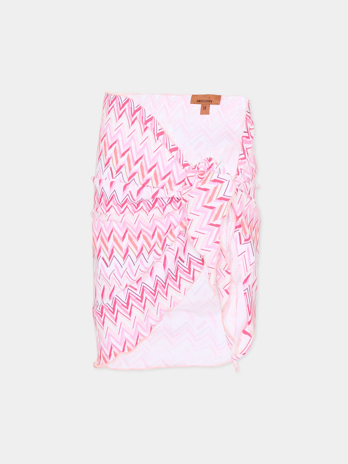 Copricostume rosa per bambina chevron,Missoni,MYCB09 Z3724 100FU