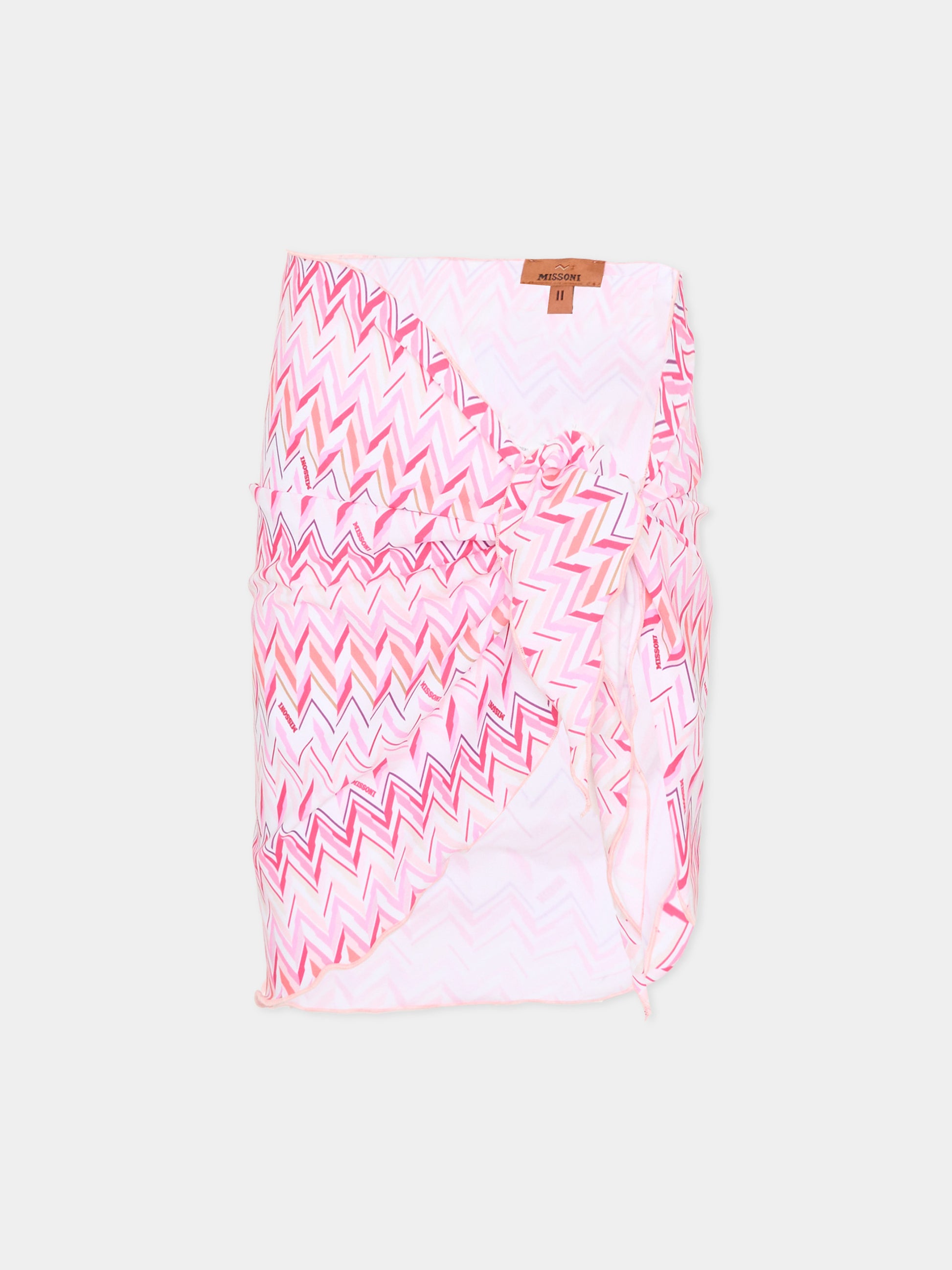 Copricostume rosa per bambina chevron,Missoni,MYCB09 Z3724 100FU