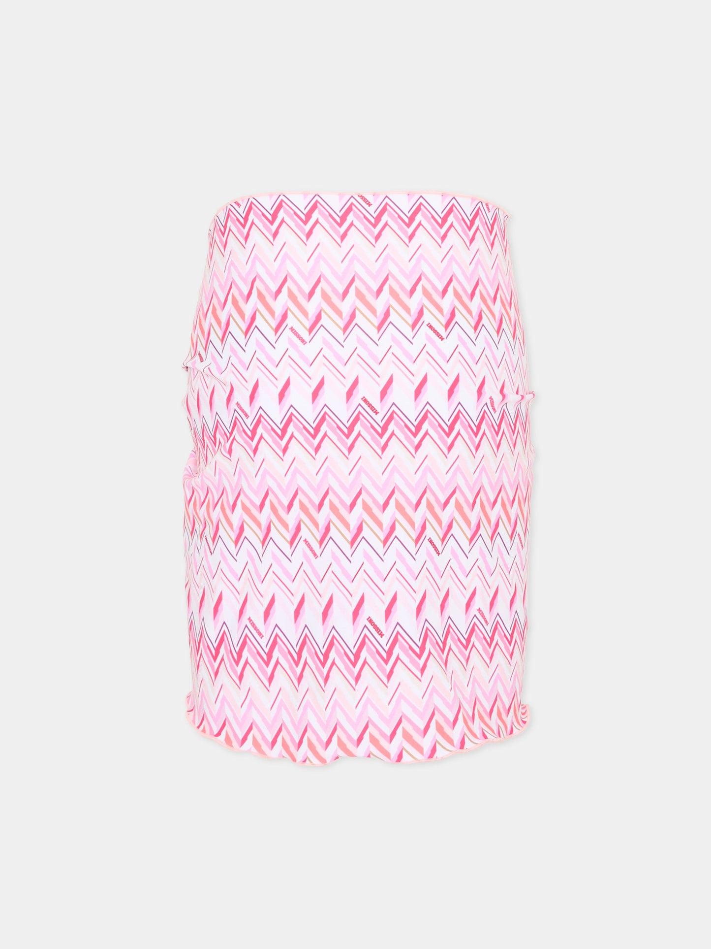 Copricostume rosa per bambina chevron,Missoni,MYCB09 Z3724 100FU