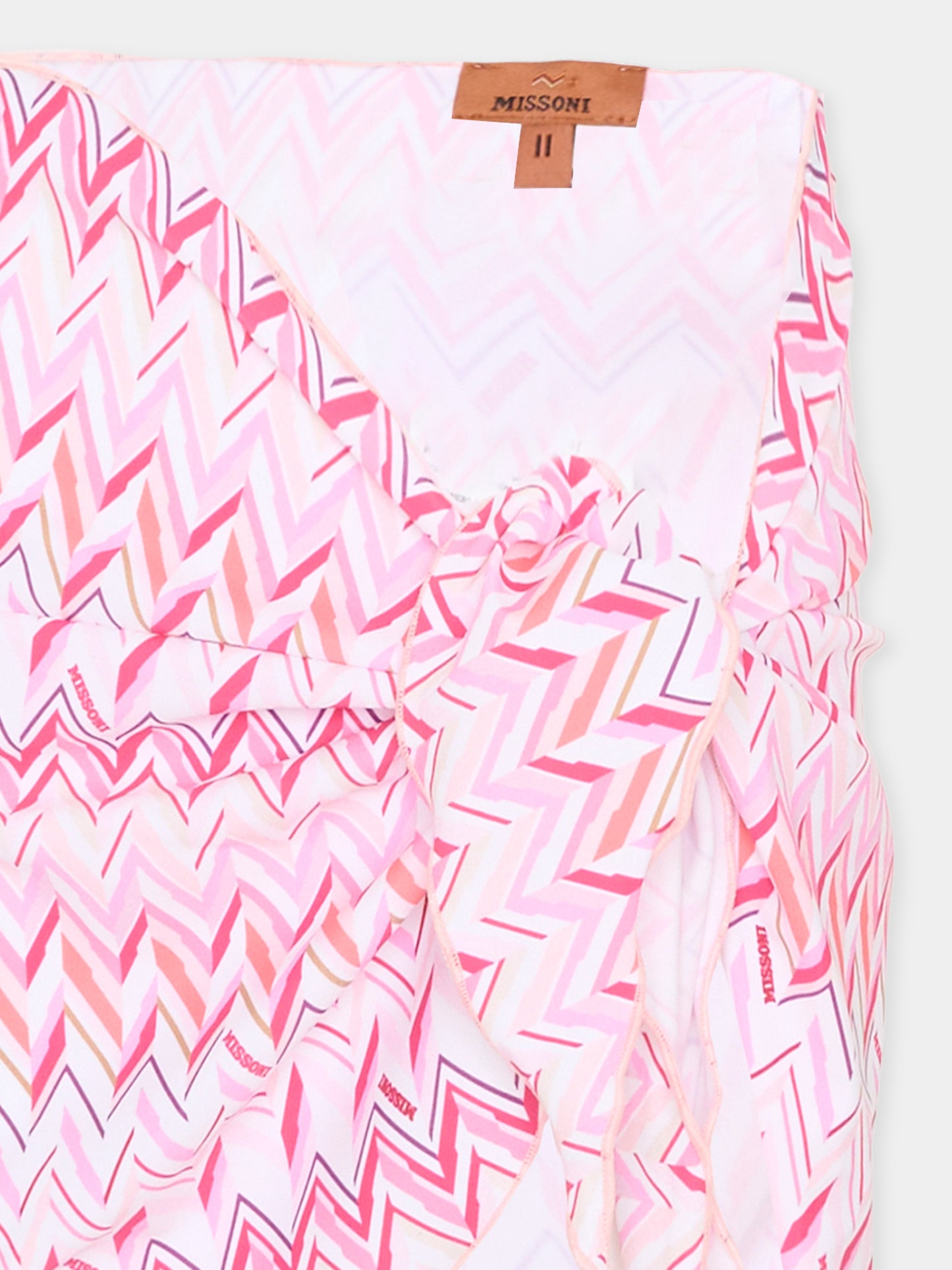 Copricostume rosa per bambina chevron,Missoni,MYCB09 Z3724 100FU