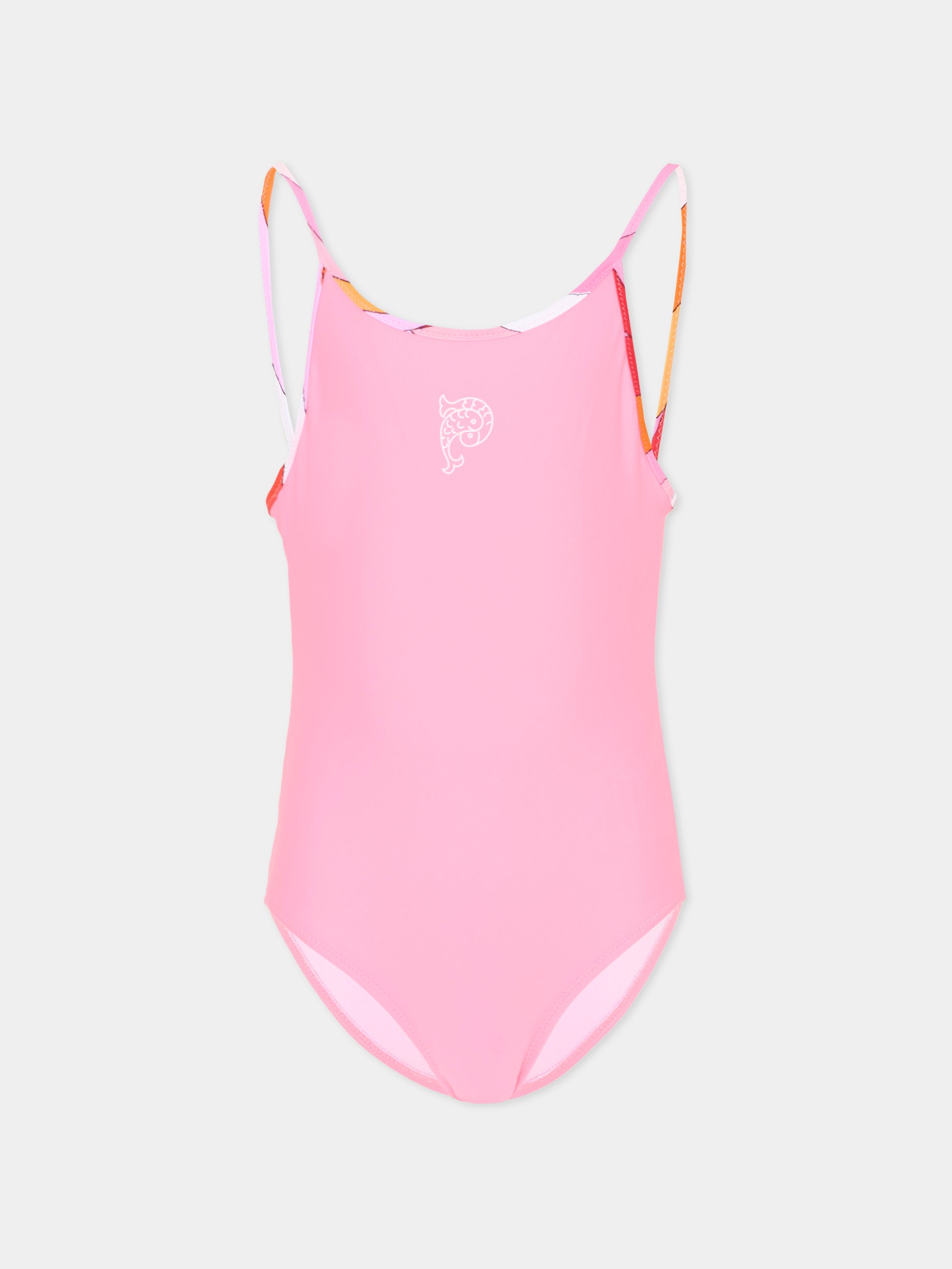 Costume intero rosa per bambina con logo,Emilio Pucci Junior,PYCA69-Z0559 515AR