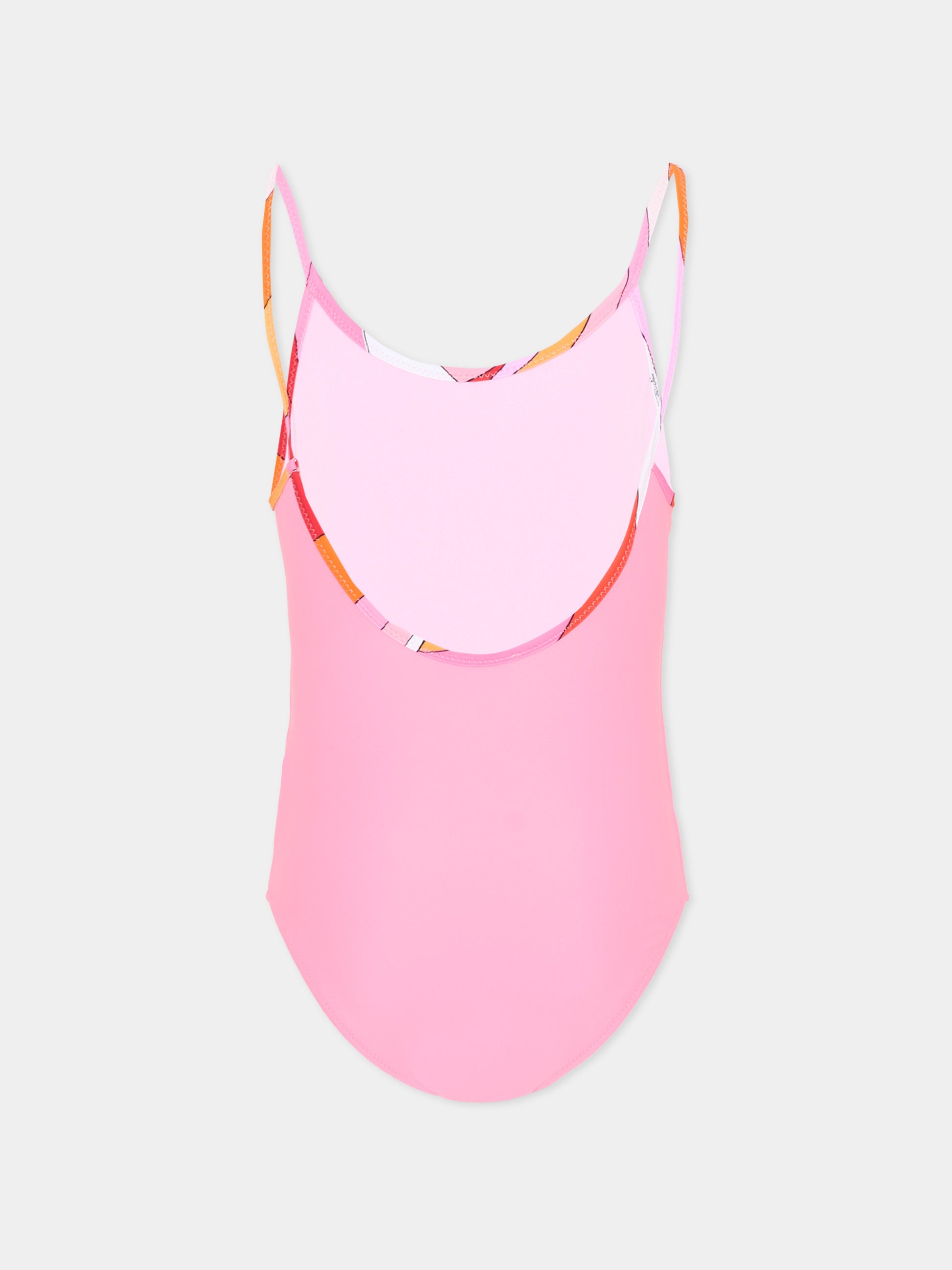 Costume intero rosa per bambina con logo,Emilio Pucci Junior,PYCA69-Z0559 515AR