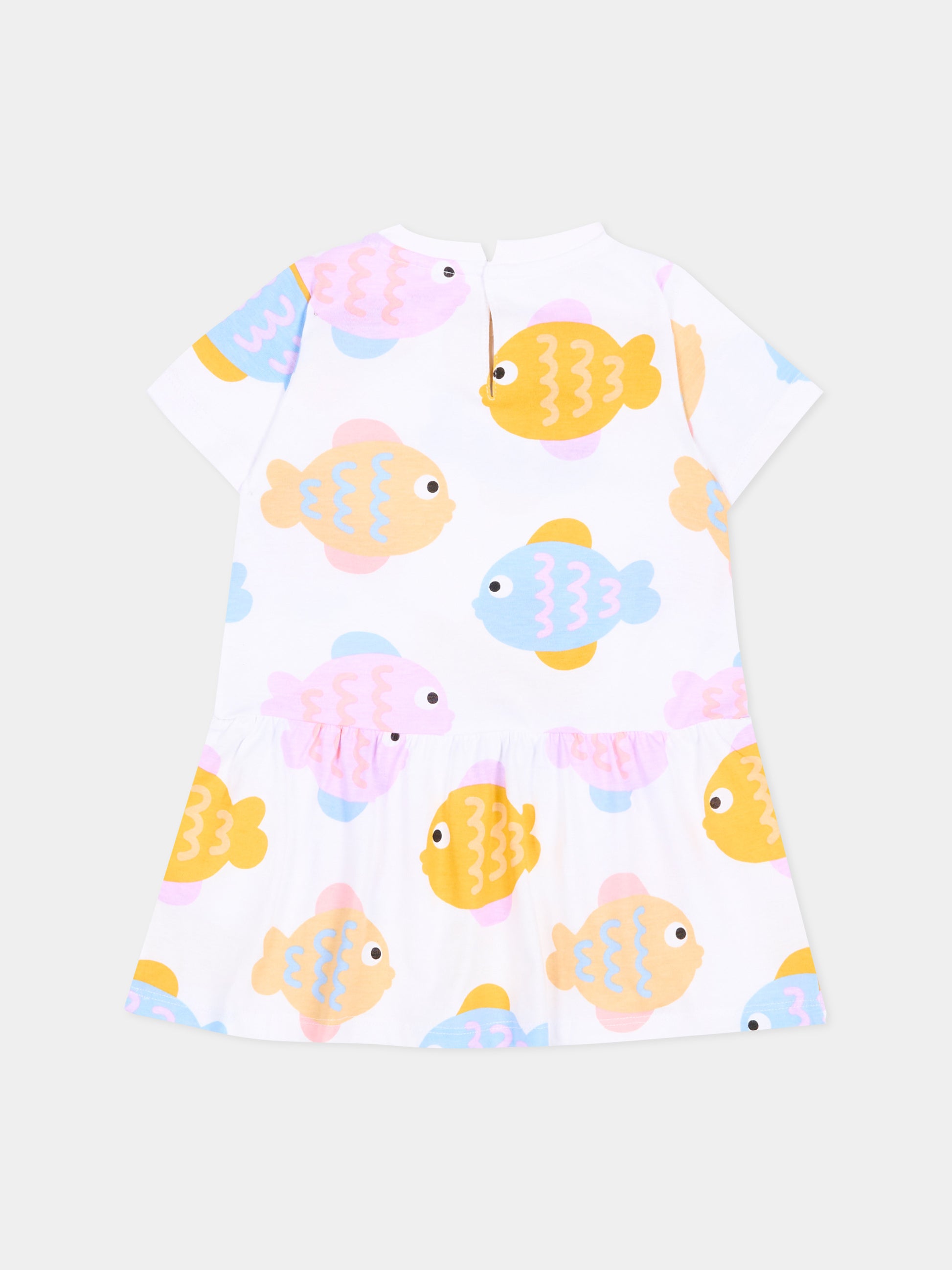 Vestito bianco per neonata con pesci,Stella Mccartney Kids,TY1081 Z3573 100MC