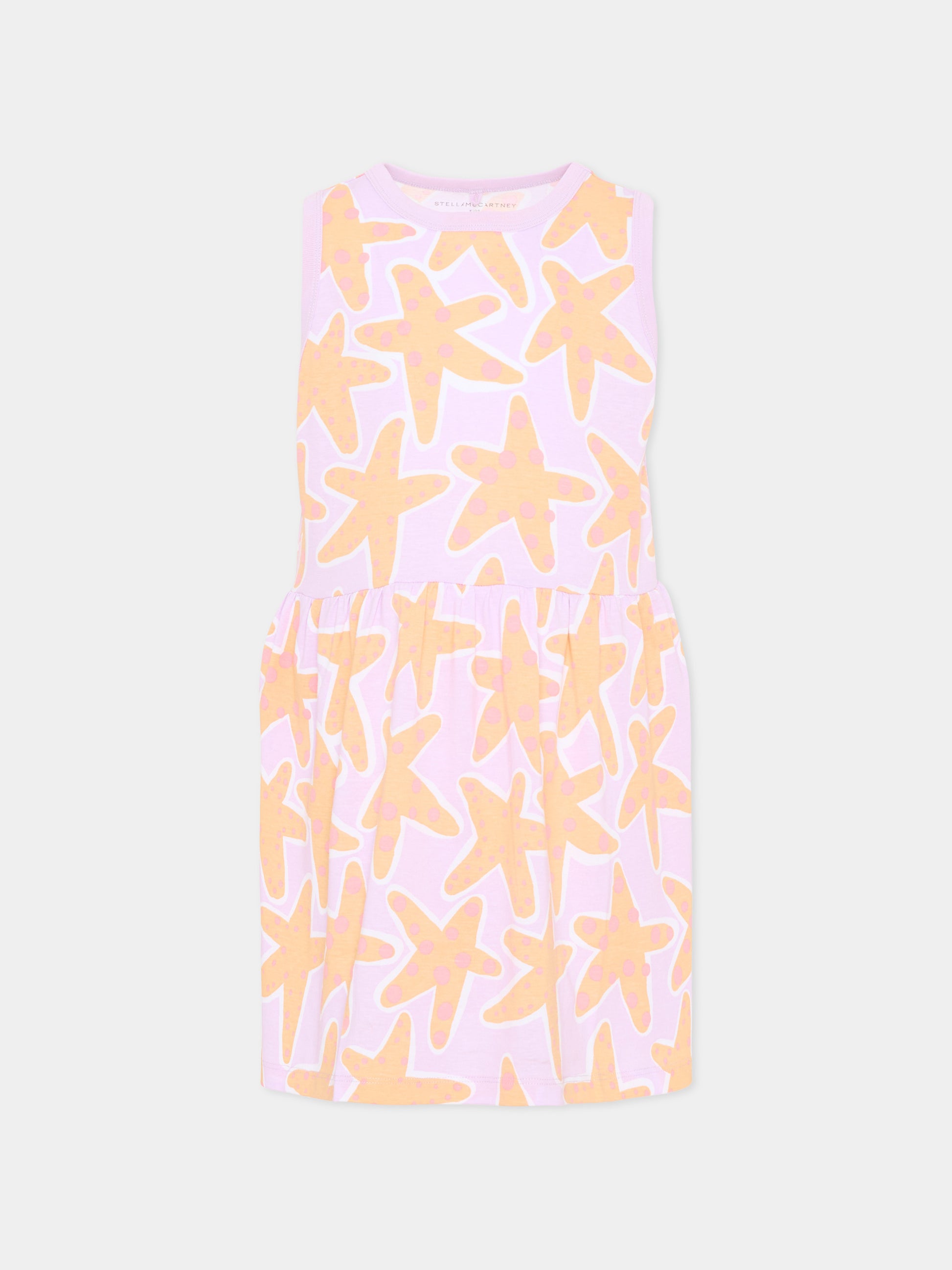 Vestito lilla per bambina con stelle marine,Stella Mccartney Kids,TY1B52 Z3432 539MC