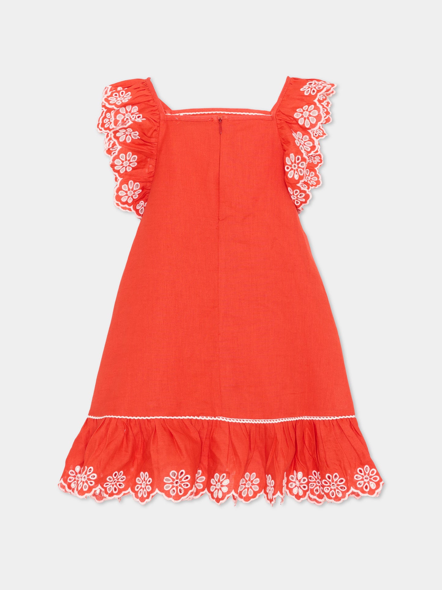 Vestito rosso per bambina con ricami,Stella Mccartney Kids,TY1E72 Z0138 426