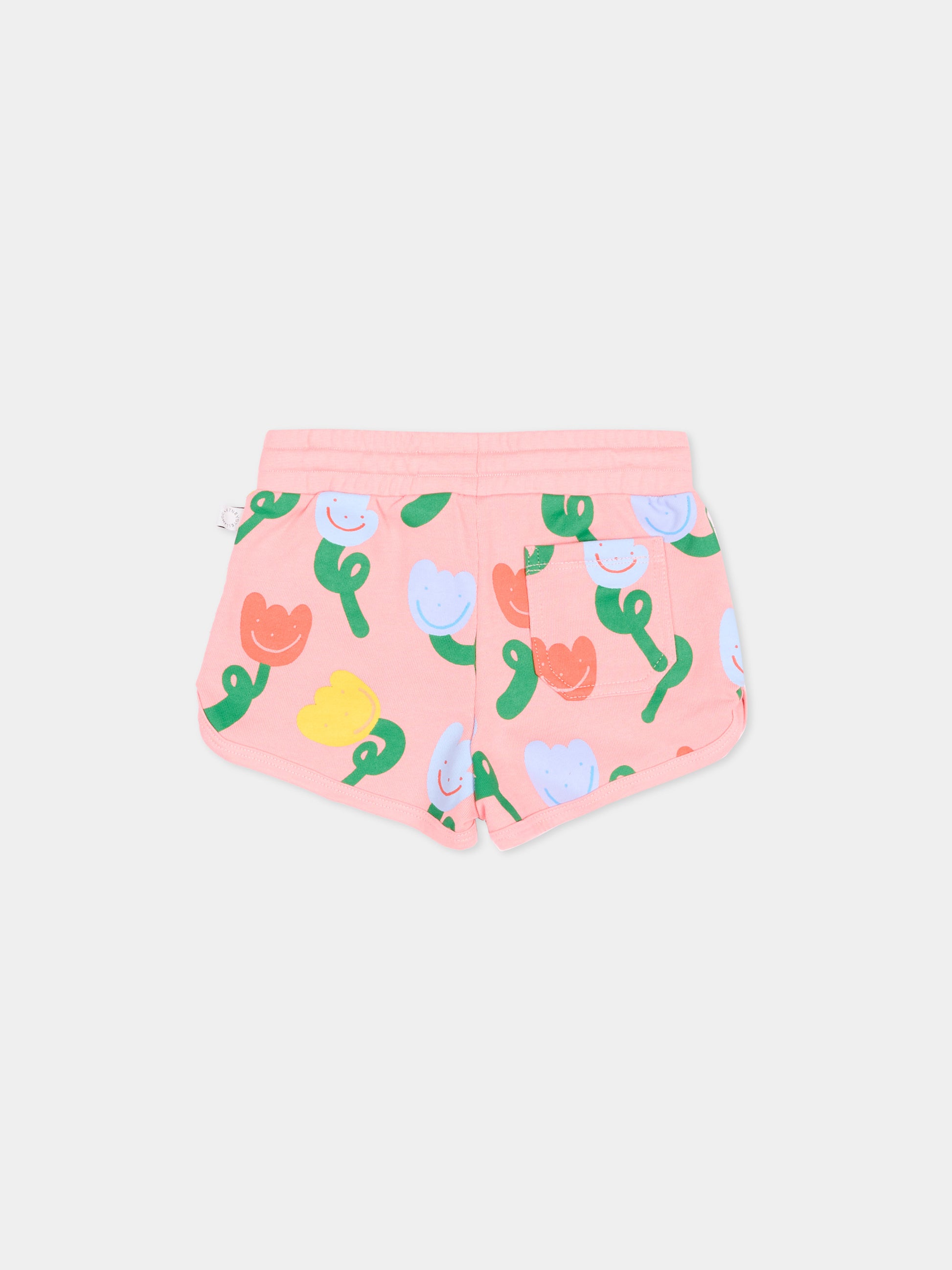 Shorts rosa per neonata con fiori,Stella Mccartney Kids,TY6109 Z3559 509MC