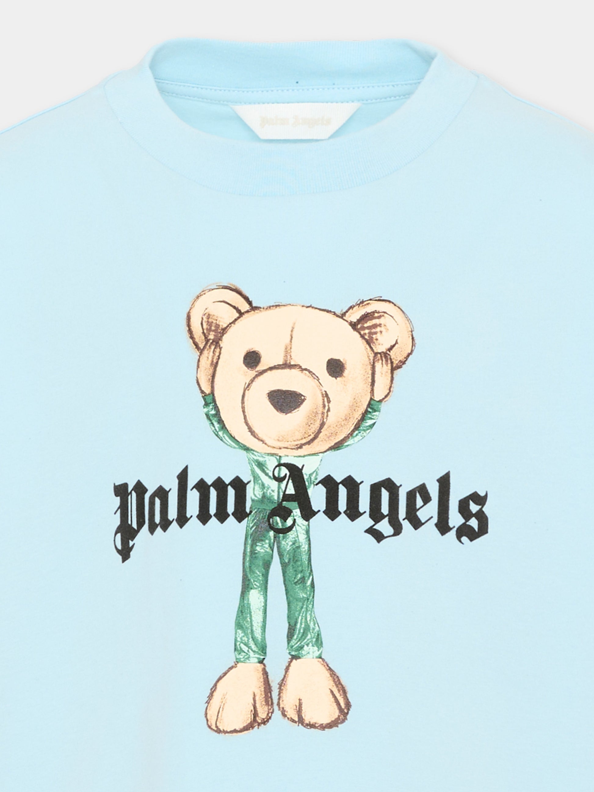 T-Shirt azzurra teddy bear Palm Angels per bambino,Palm Angels,PBAA002S26JER004 960