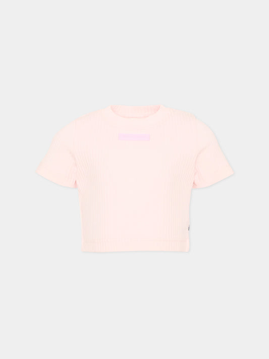 T-Shirt rosa per bambina con logo,Palm Angels,PGAA017S26JER001 042