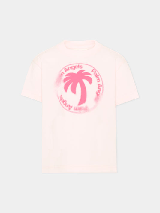 T-Shirt rosa Palm Angels per bambina,Palm Angels,PGAA002S26JER004 042