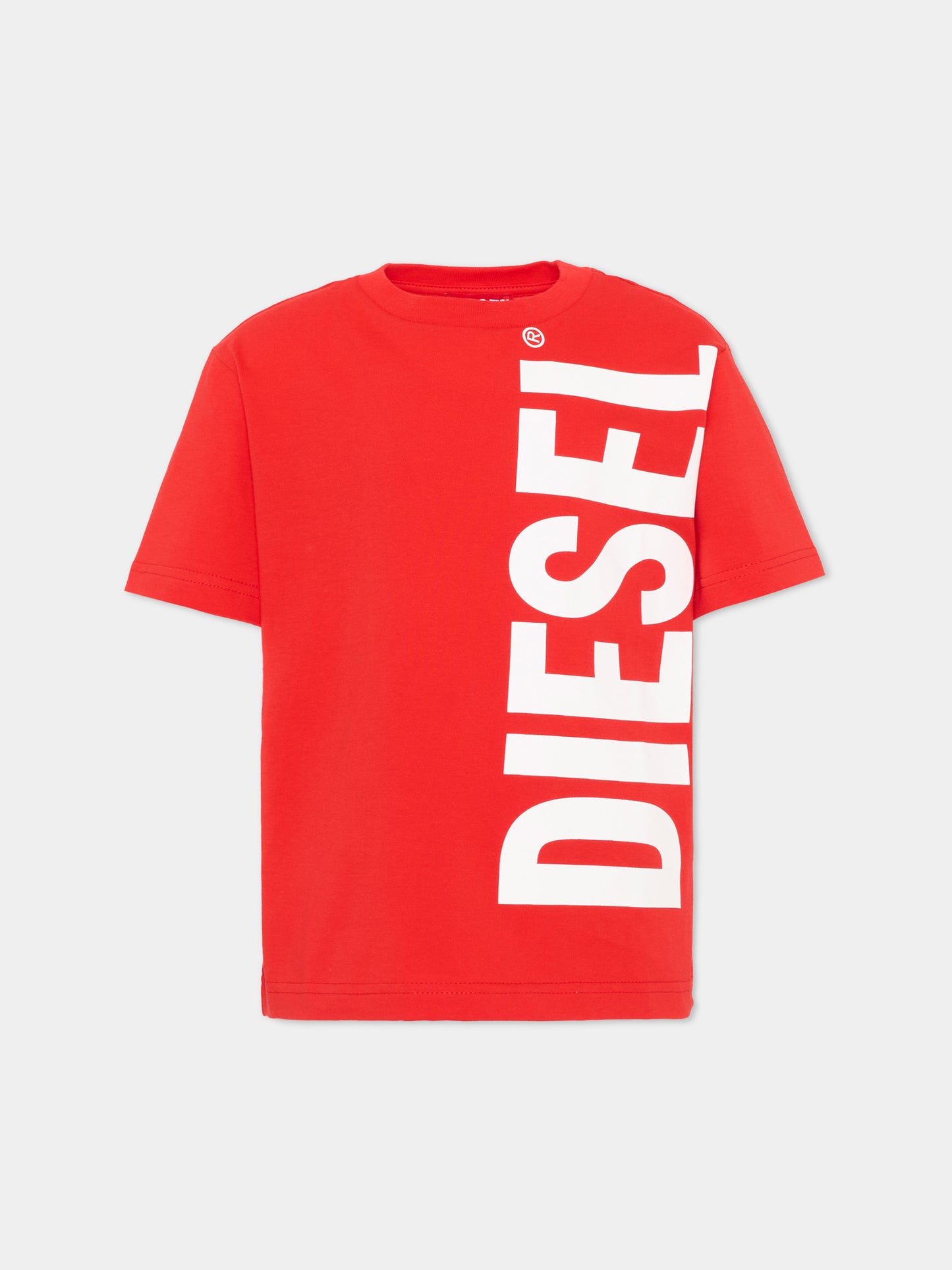 T-Shirt rossa Diesel per bambino con logo,Diesel,J02737 00YI9 K405