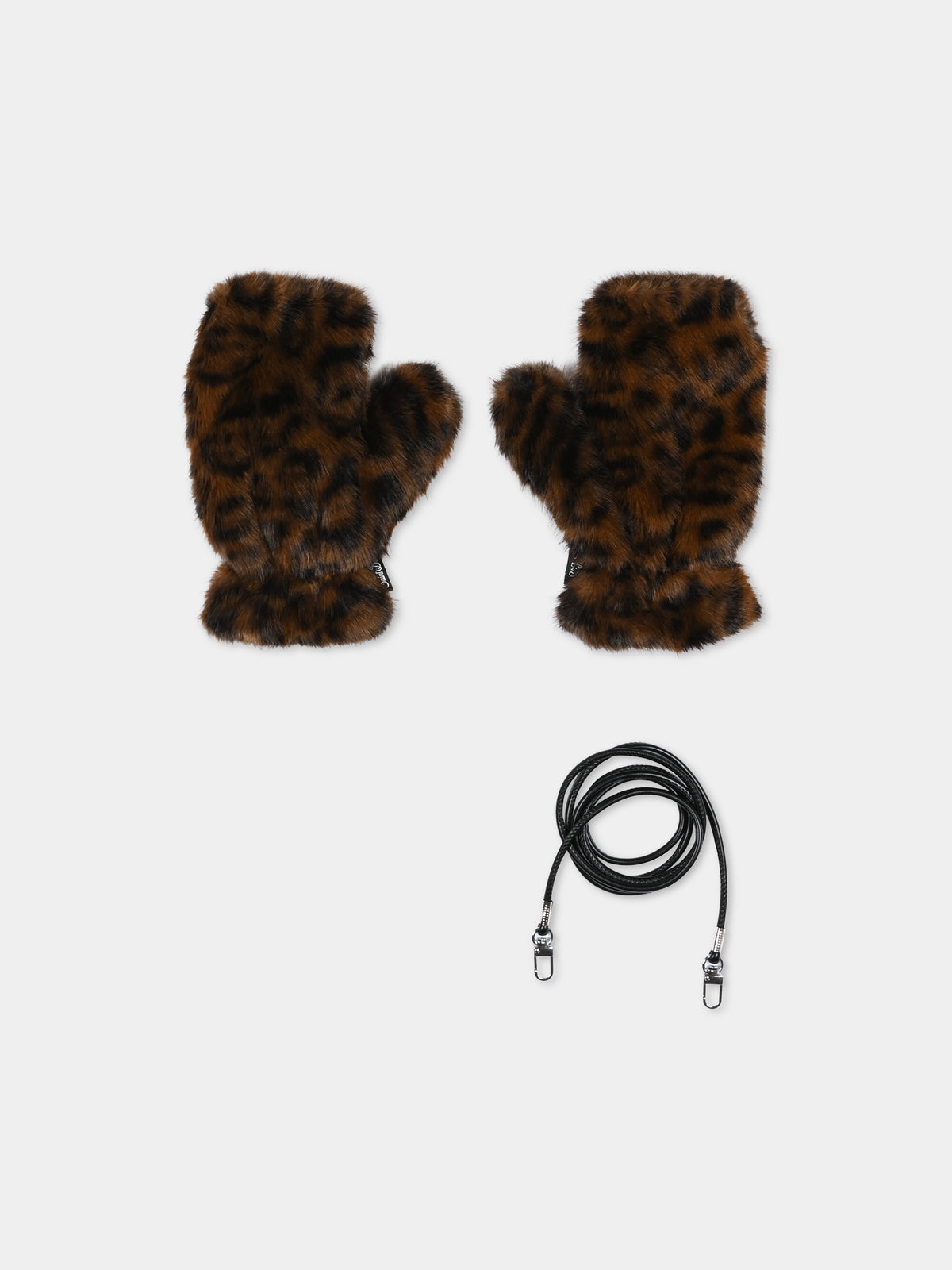 Guanti marroni Muffy Fur animalier per bambina,Mc2 Saint Barth,MUFY002 00019M