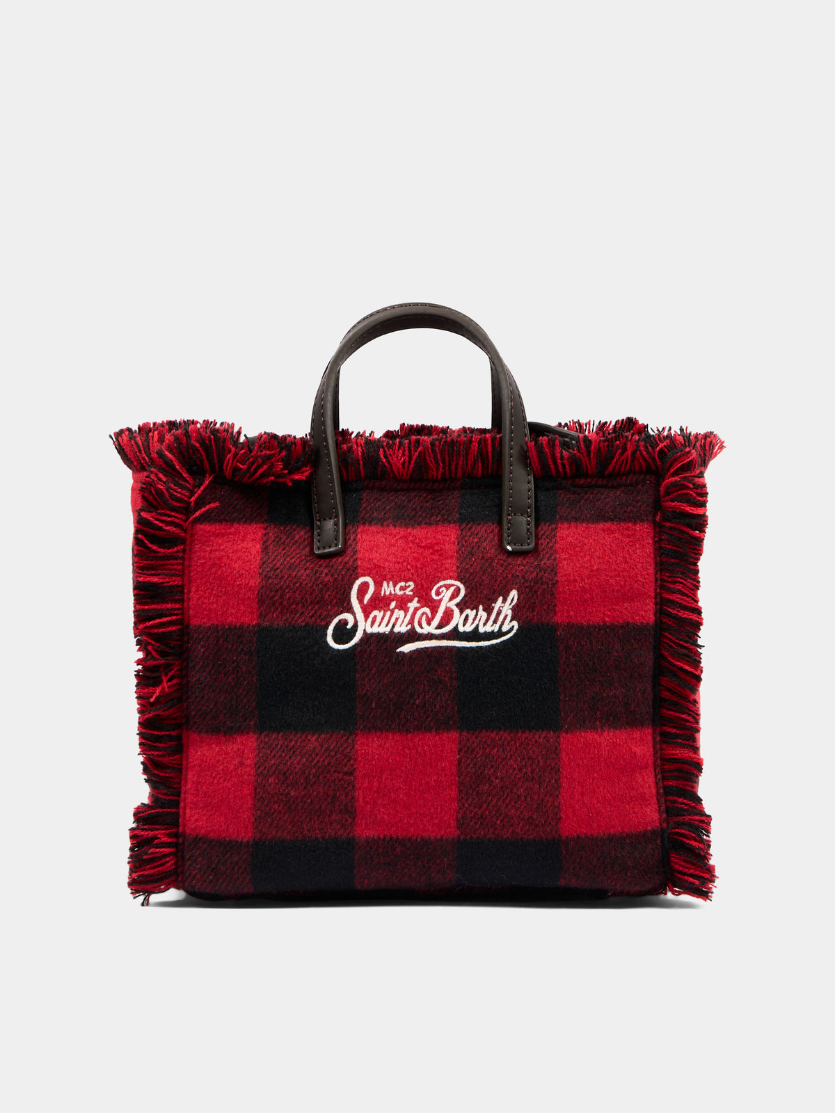 Borsa rossa Vanity Mini Wool tartan per bambina,Mc2 Saint Barth,VAMI031 02687M