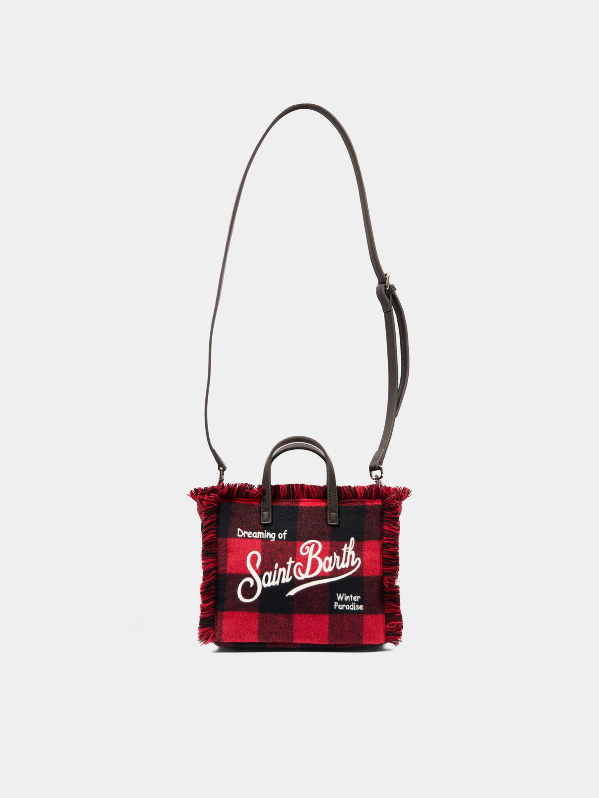 Borsa rossa Vanity Mini Wool tartan per bambina,Mc2 Saint Barth,VAMI031 02687M