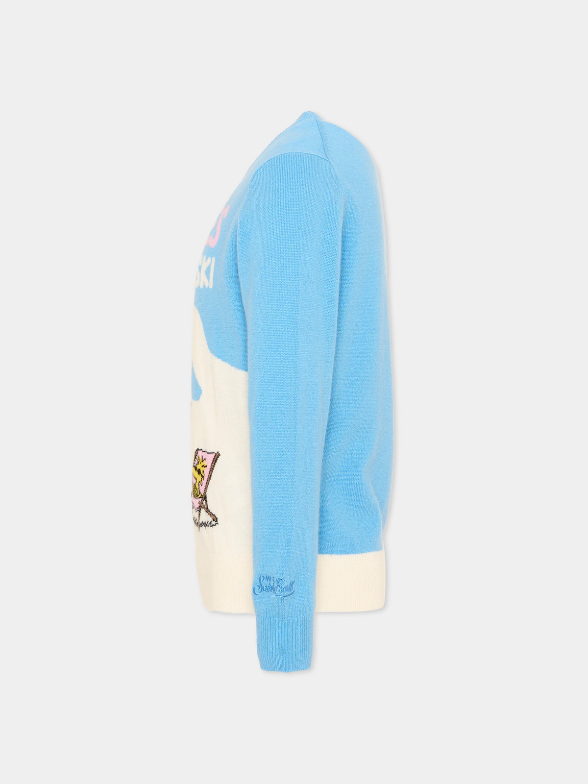 Maglione azzurro per bambina con intarsio,Mc2 Saint Barth,PRC0007 01288M