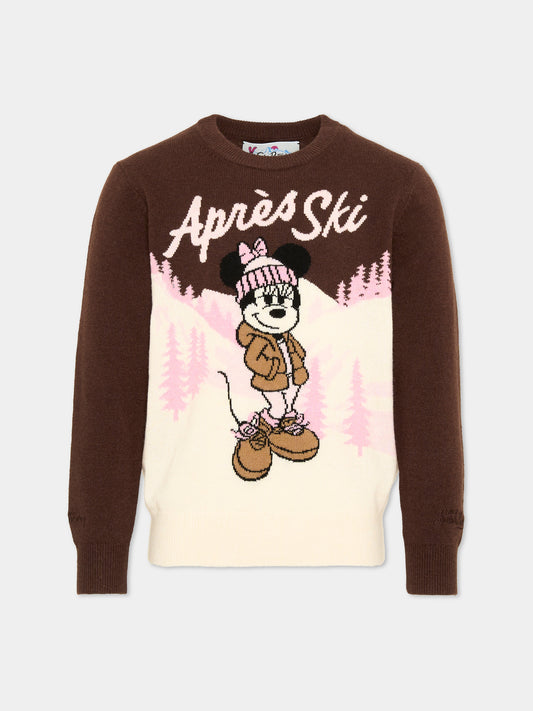 Maglione marrone per bambina con ricamo Disney,Mc2 Saint Barth,PRC0007 01278M