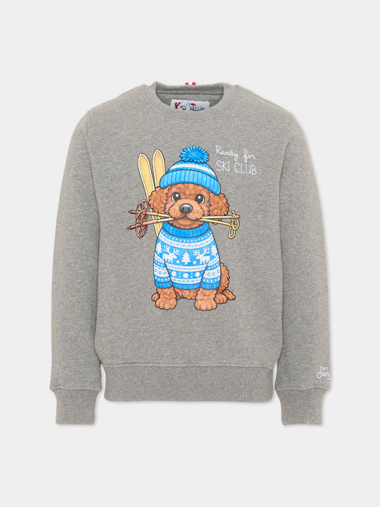 Felpa girocollo grigia per bambino con stampa,Mc2 Saint Barth,HUT0004 01185M
