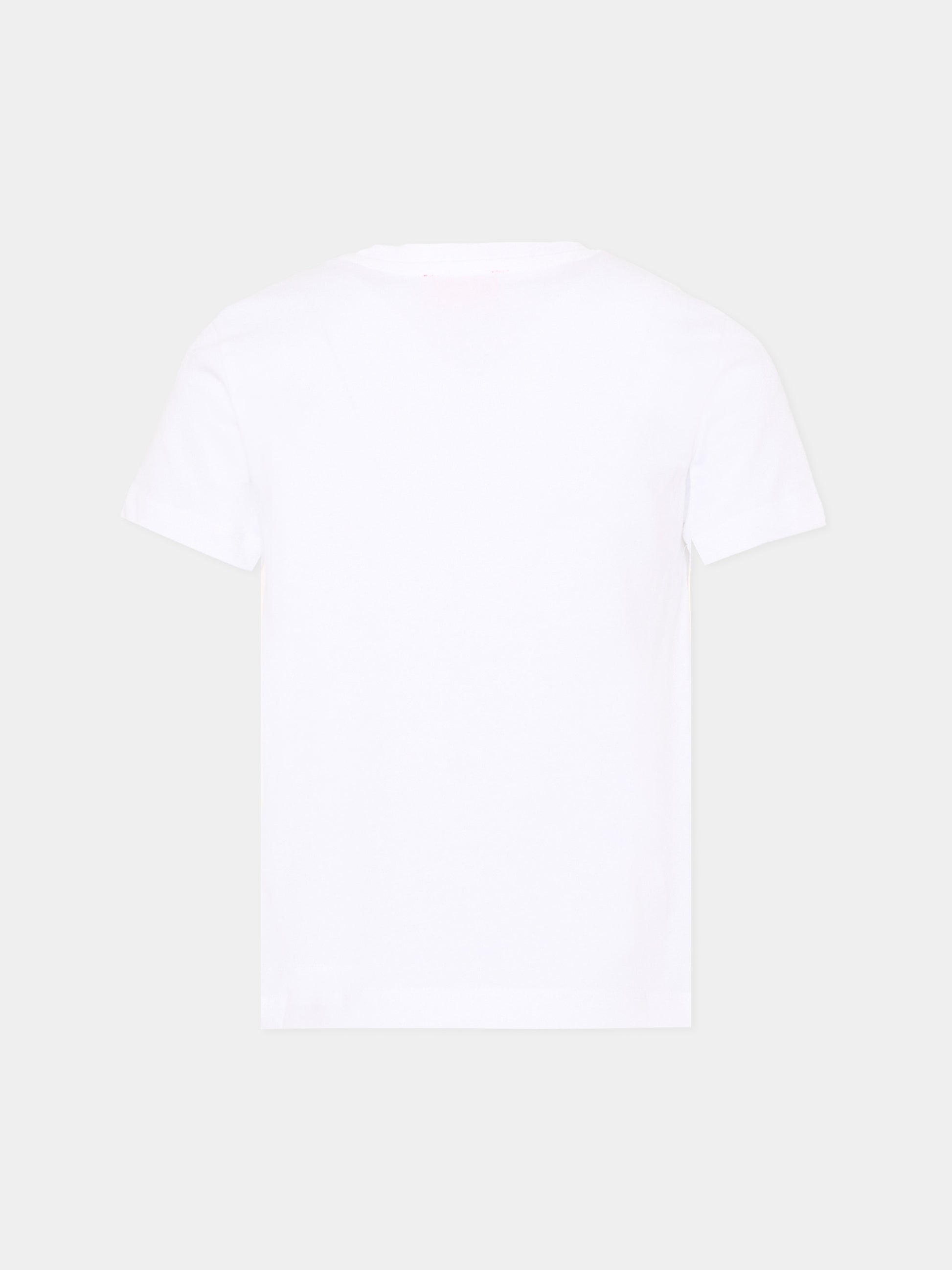 T-shirt bianca per bambina con logo,Diesel,J02233 0CATM K100