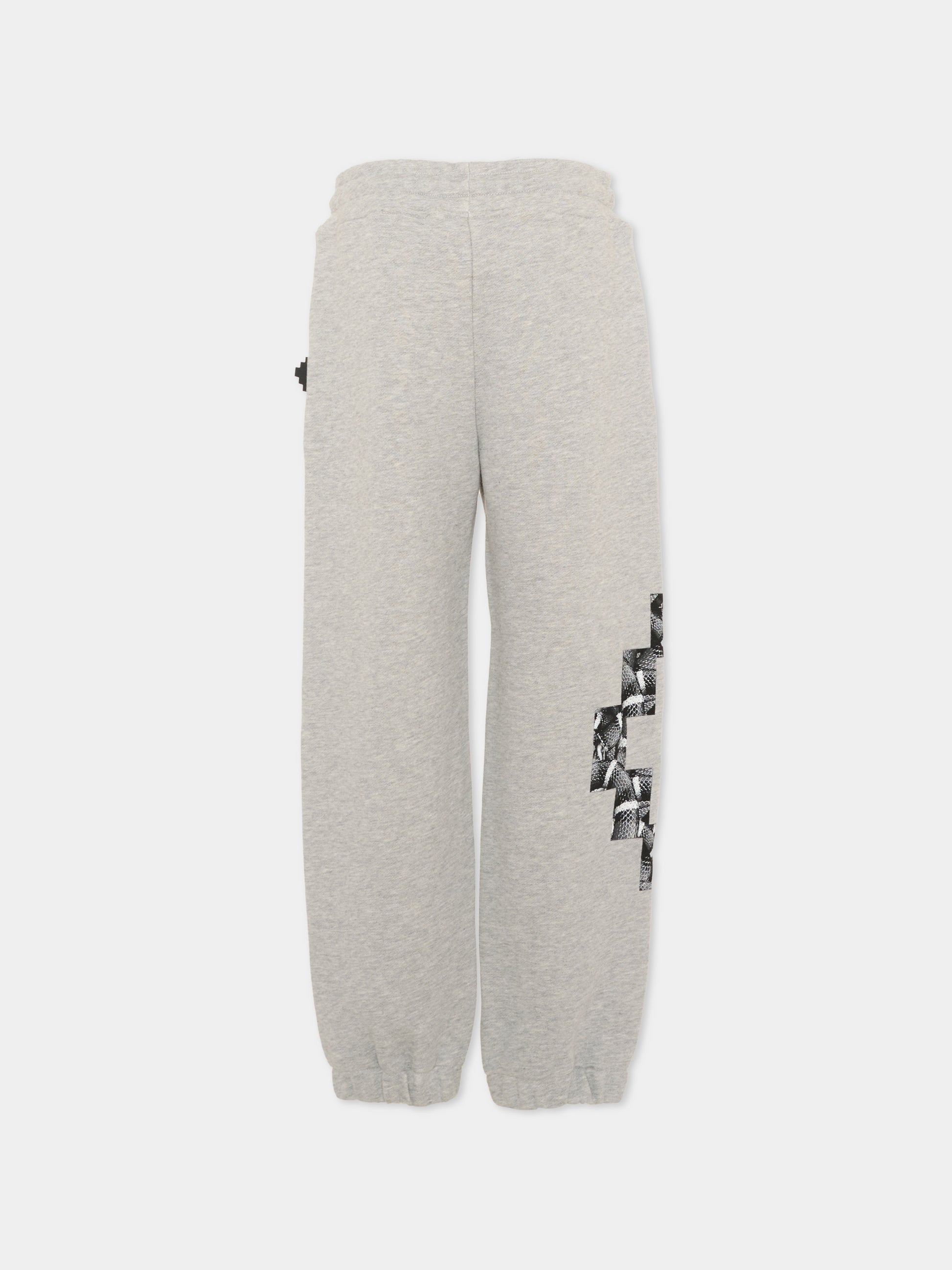 Pantalone sportivo grigio per bambino con logo,County Of Milan Kids,F5CMJBFP045 101
