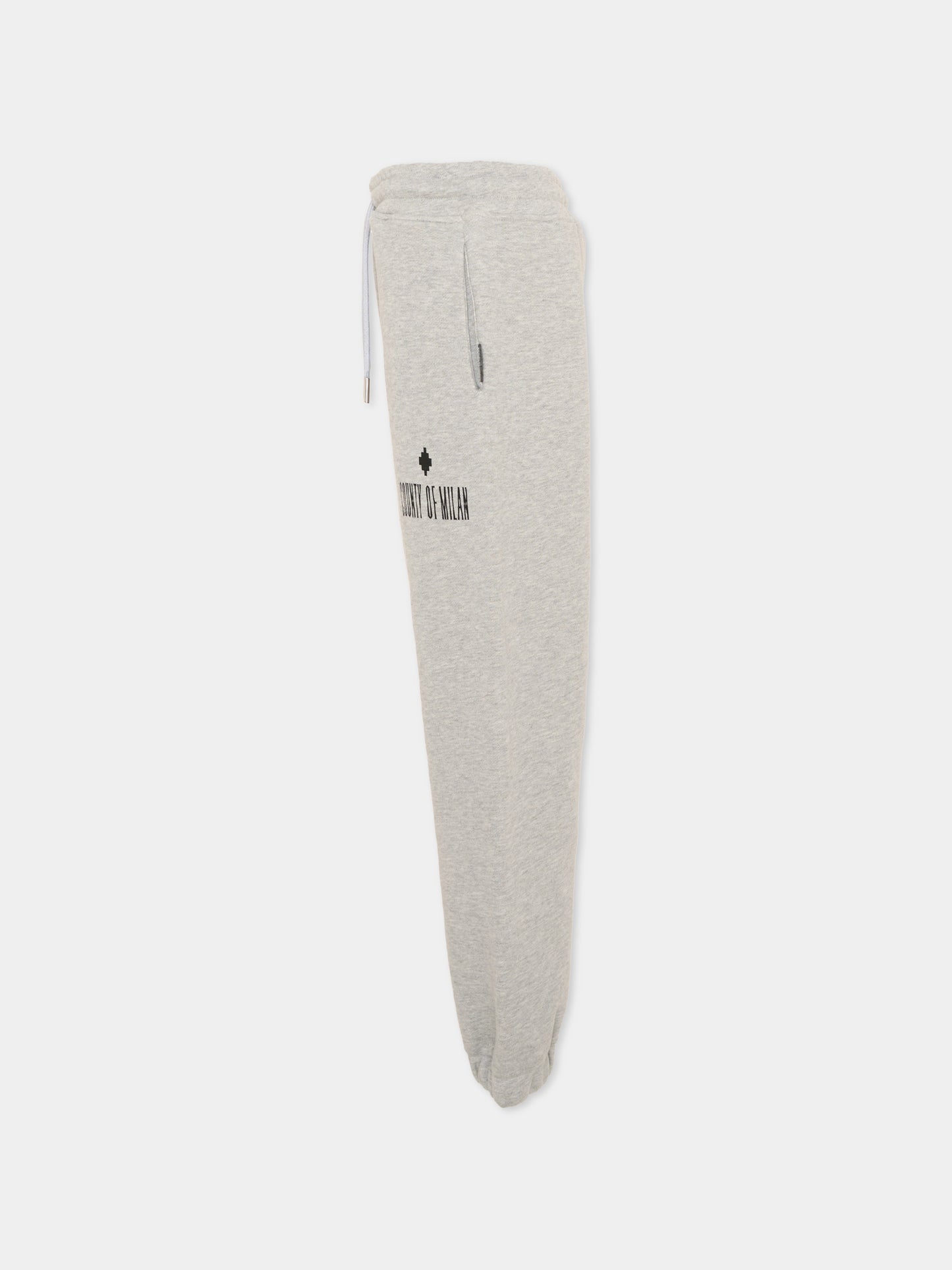 Pantalone sportivo grigio per bambino con logo,County Of Milan Kids,F5CMJBFP045 101