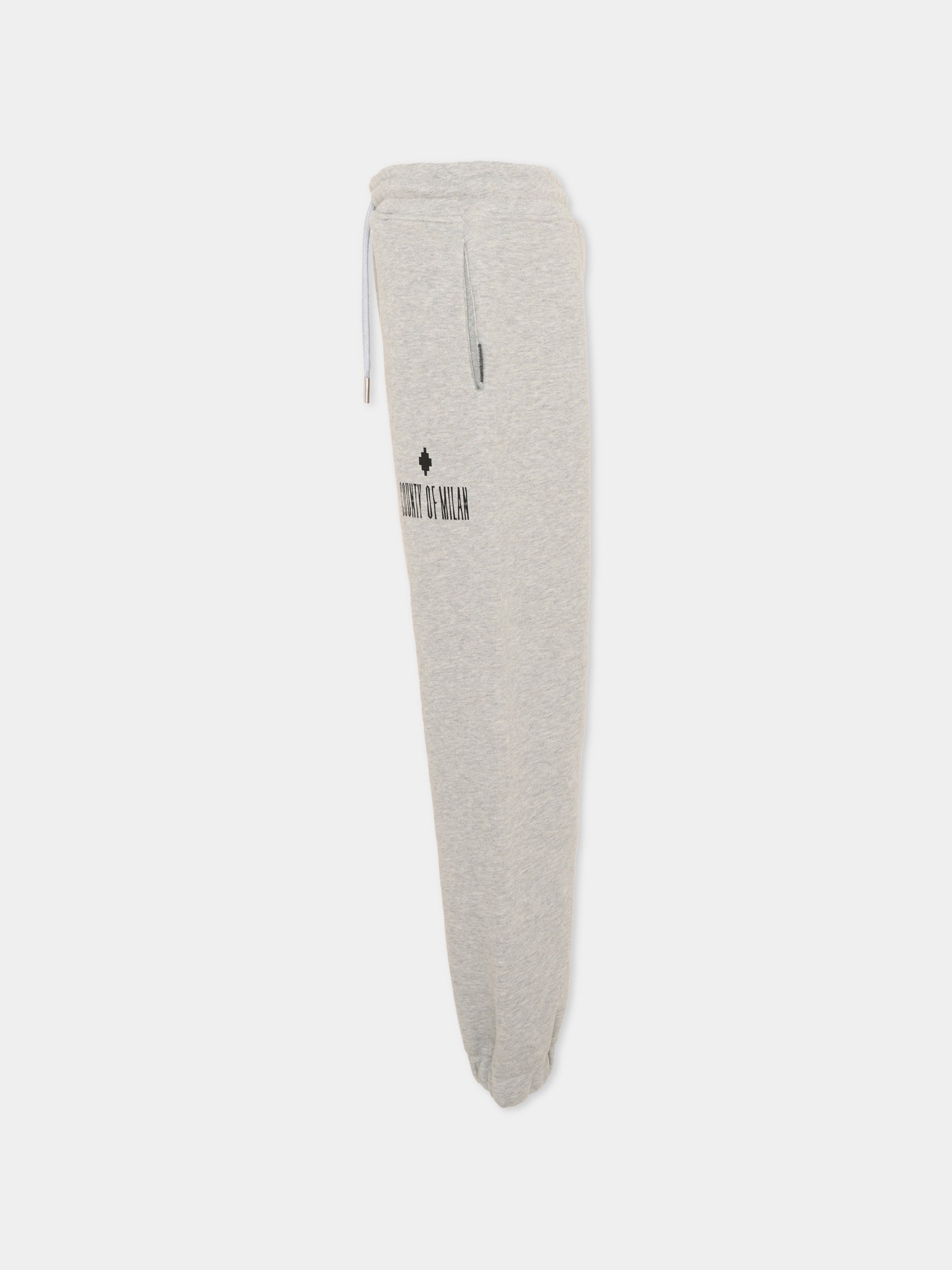 Pantalone sportivo grigio per bambino con logo,County Of Milan Kids,F5CMJBFP045 101