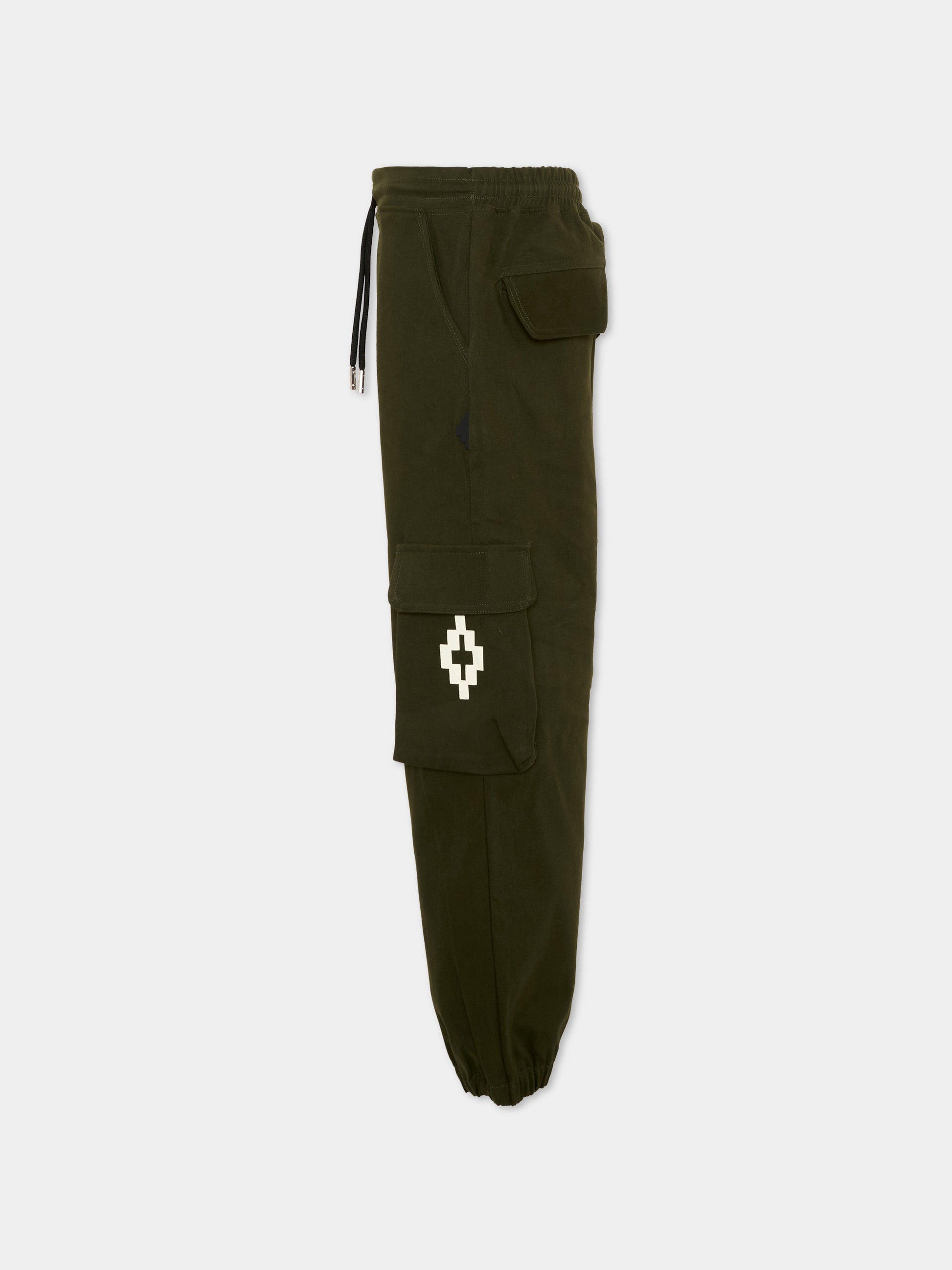 Pantaloni cargo verdi per bambino con logo,County Of Milan Kids,F5CMJBPA050 082