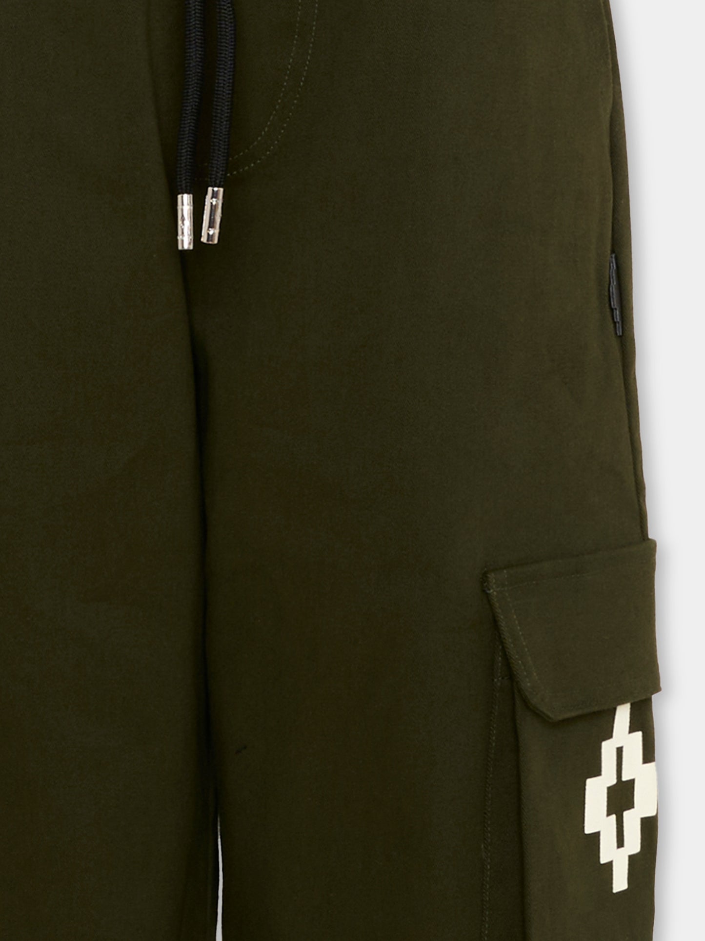 Pantaloni cargo verdi per bambino con logo,County Of Milan Kids,F5CMJBPA050 082