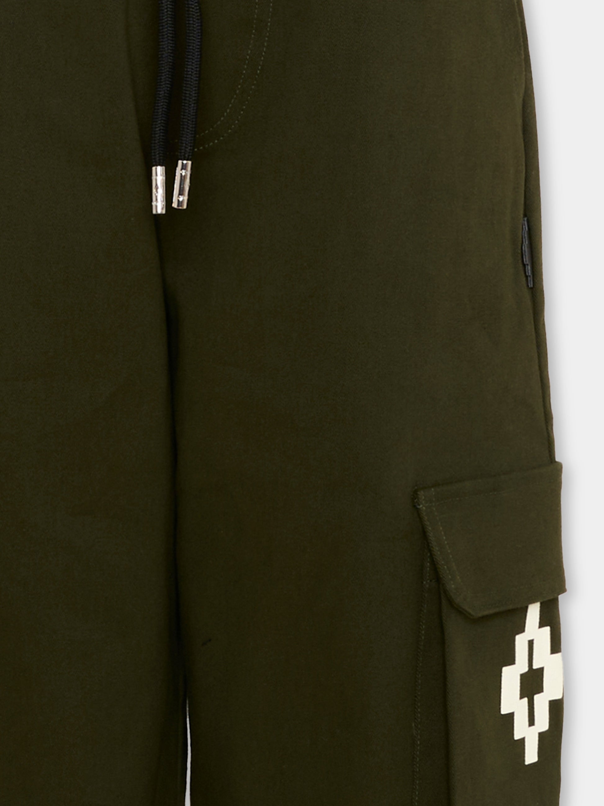 Pantaloni cargo verdi per bambino con logo,County Of Milan Kids,F5CMJBPA050 082