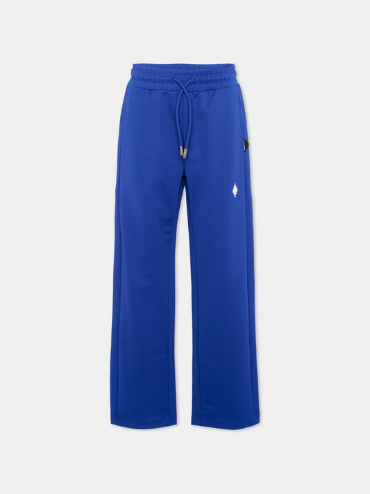 Pantaloni blu per bambino con logo,County Of Milan Kids,F5CMJBPA082 130