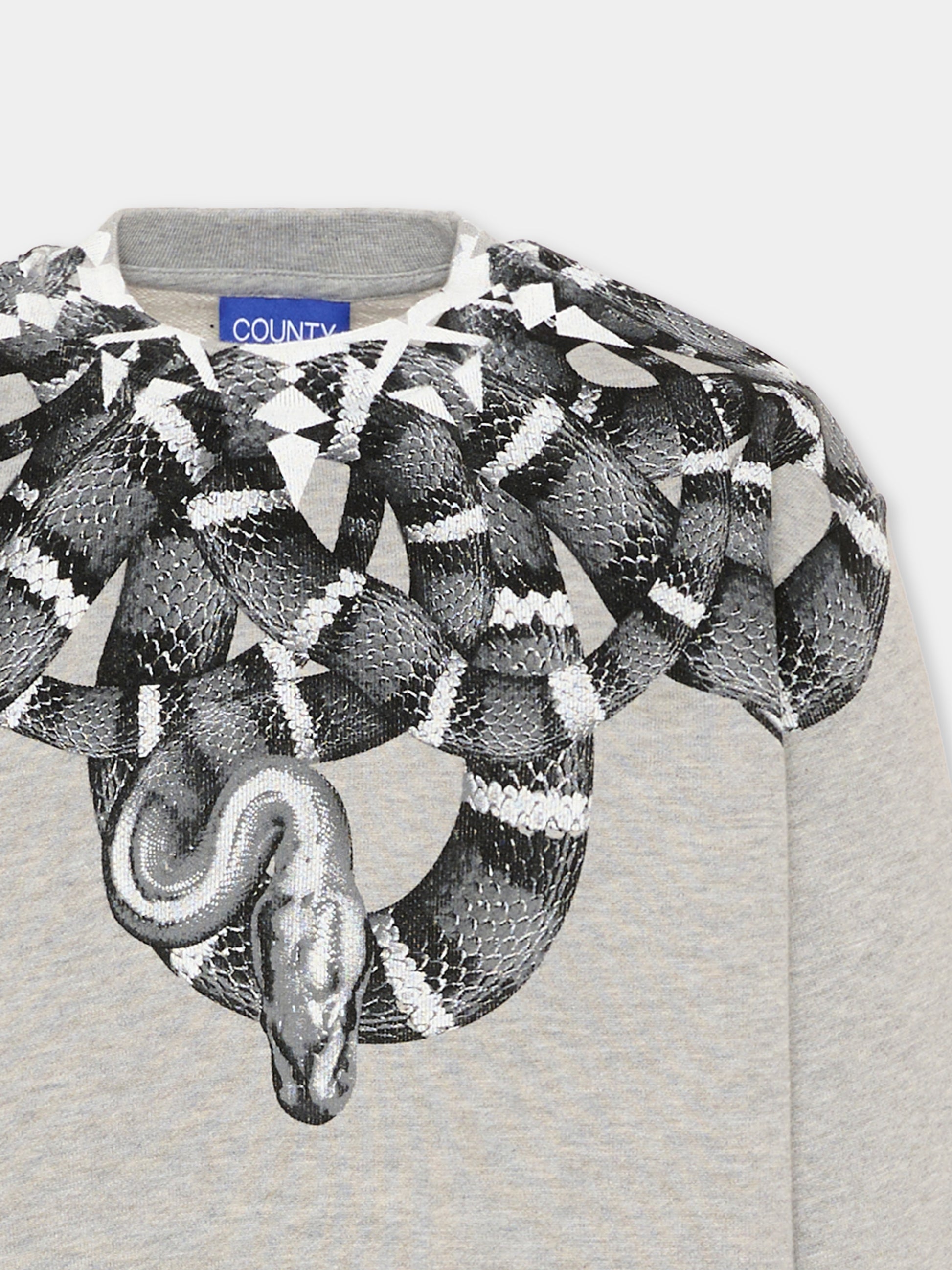 Felpa grigia per bambino con serpente,County Of Milan Kids,F5CMJBSW039 101